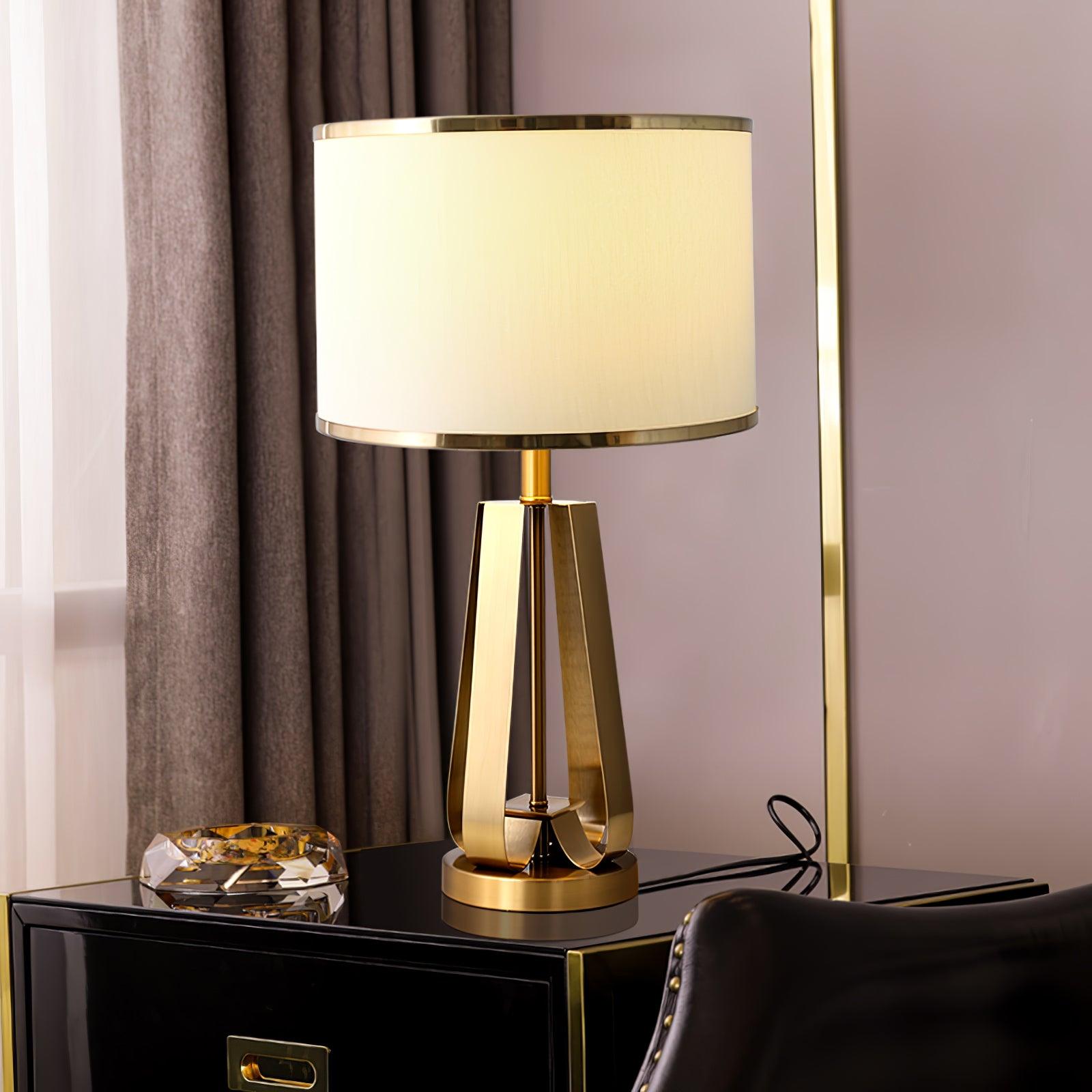 Aurelia Luxe Fabric Table Lamp-Neutral Decor