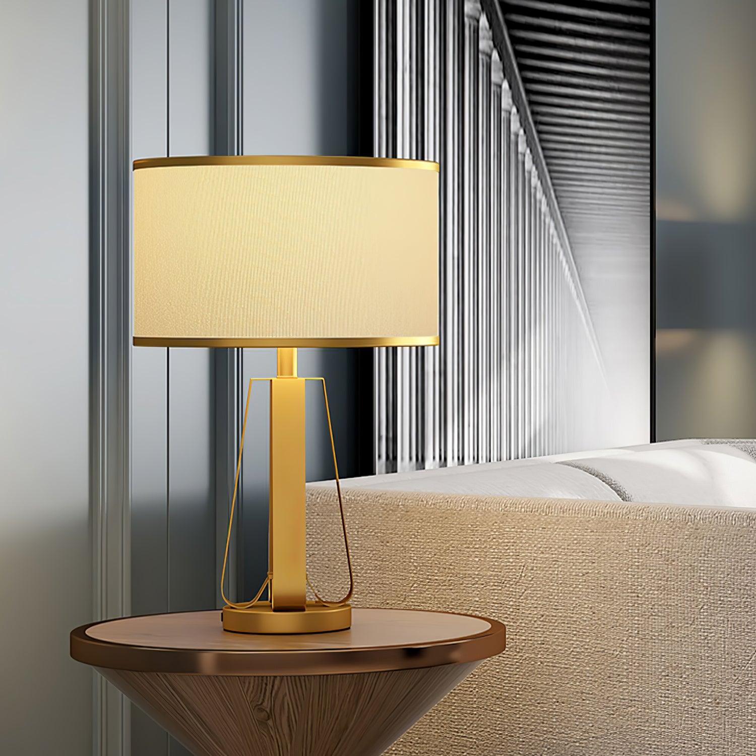 Aurelia Luxe Fabric Table Lamp-Neutral Decor