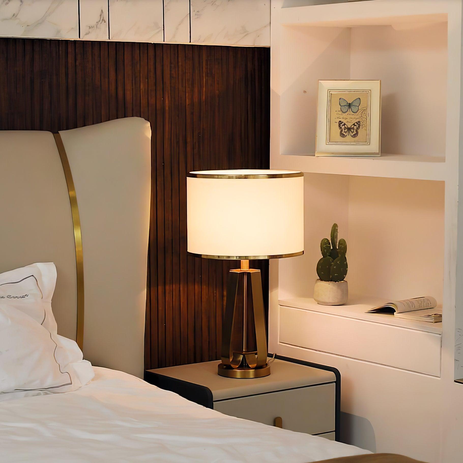 Aurelia Luxe Fabric Table Lamp-Neutral Decor