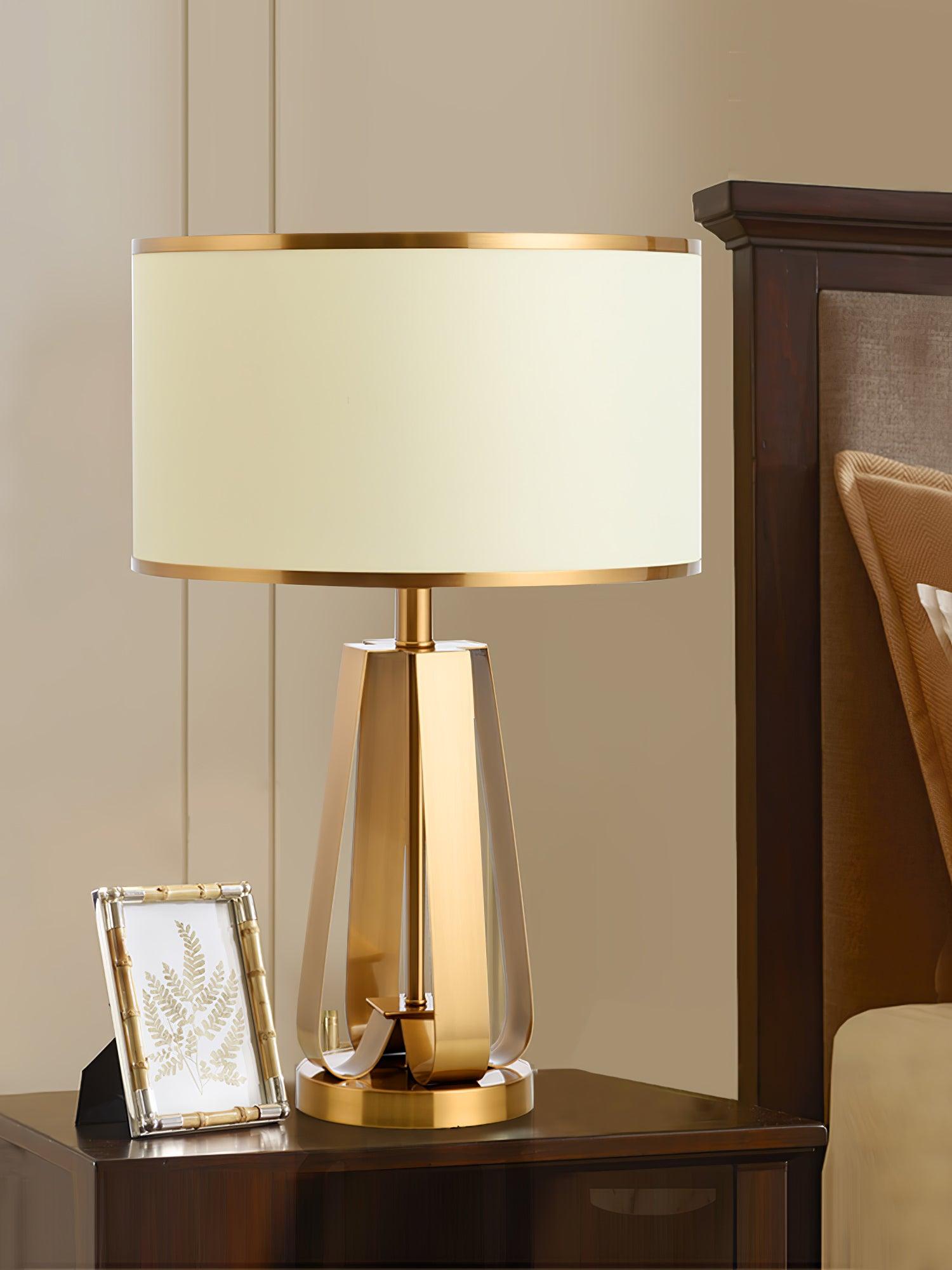 Aurelia Luxe Fabric Table Lamp-Neutral Decor