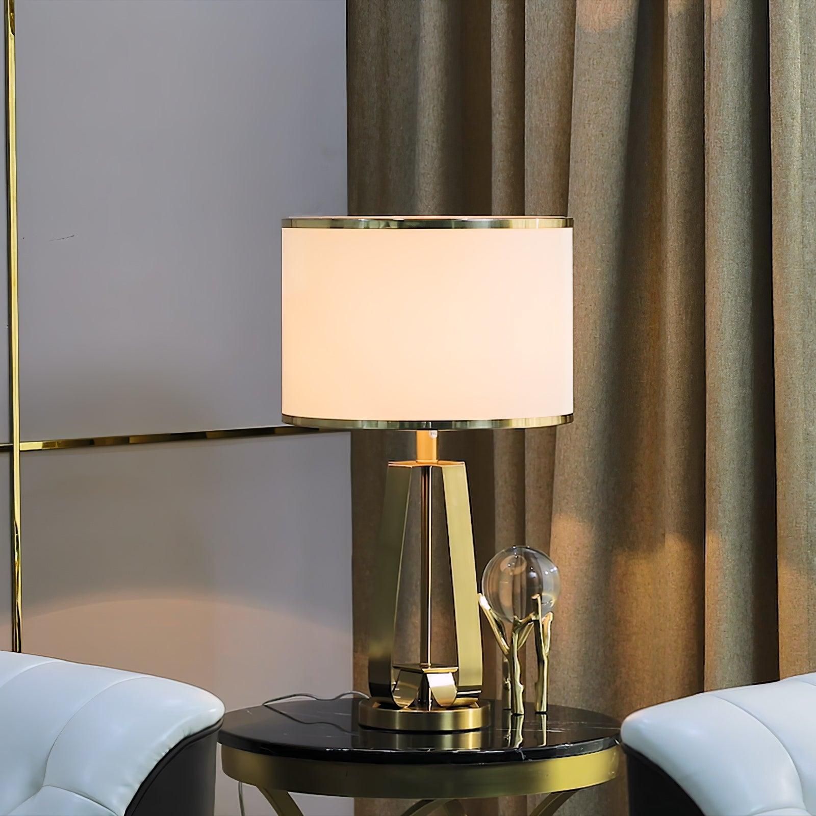 Aurelia Luxe Fabric Table Lamp-Neutral Decor