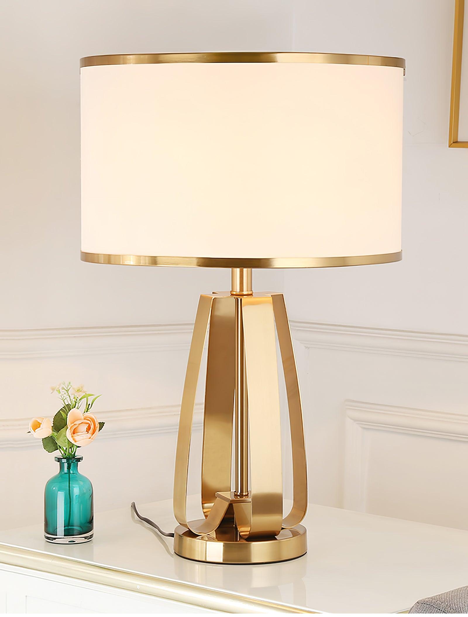 Aurelia Luxe Fabric Table Lamp-Neutral Decor