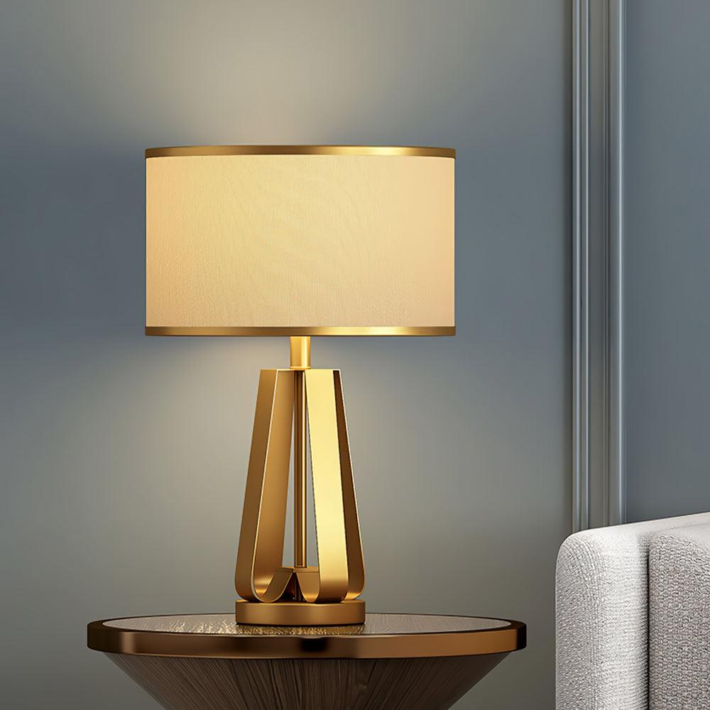 Aurelia Luxe Fabric Table Lamp-Neutral Decor