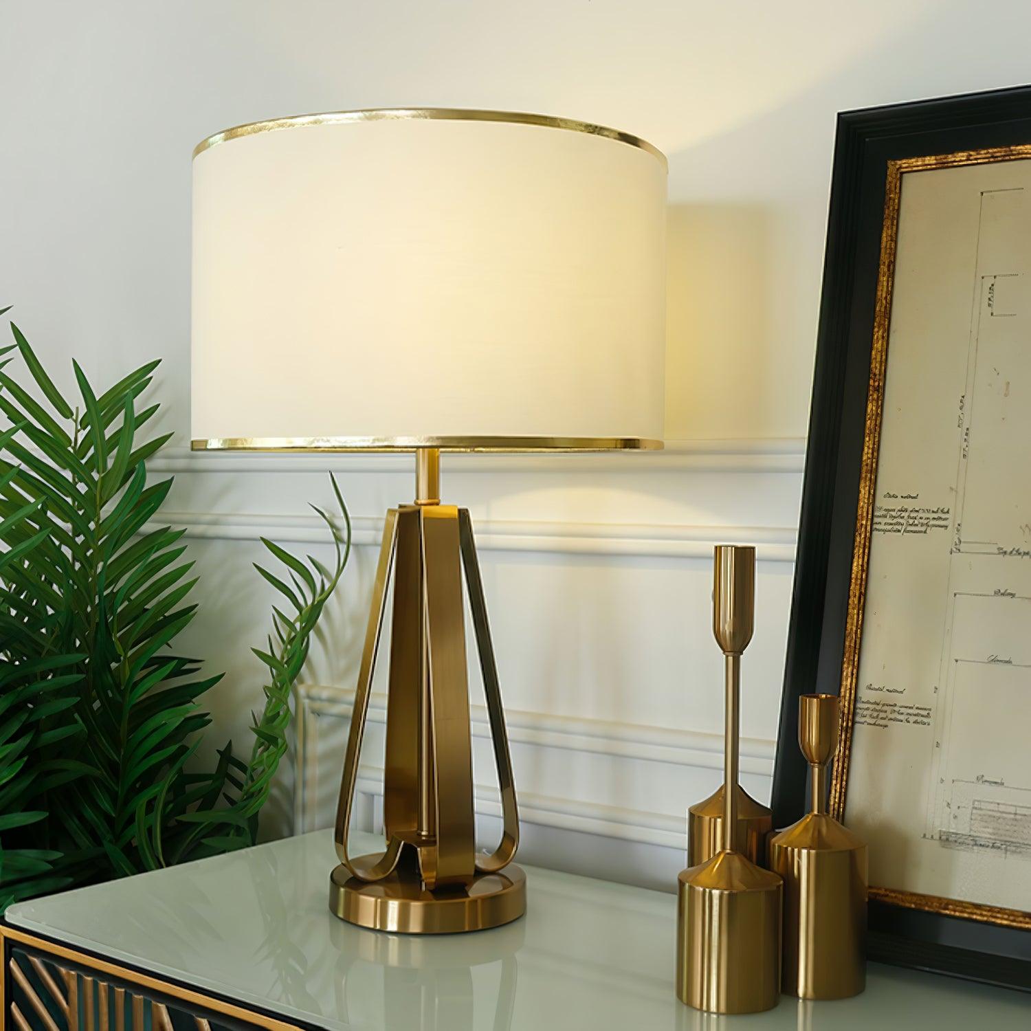Aurelia Luxe Fabric Table Lamp-Neutral Decor