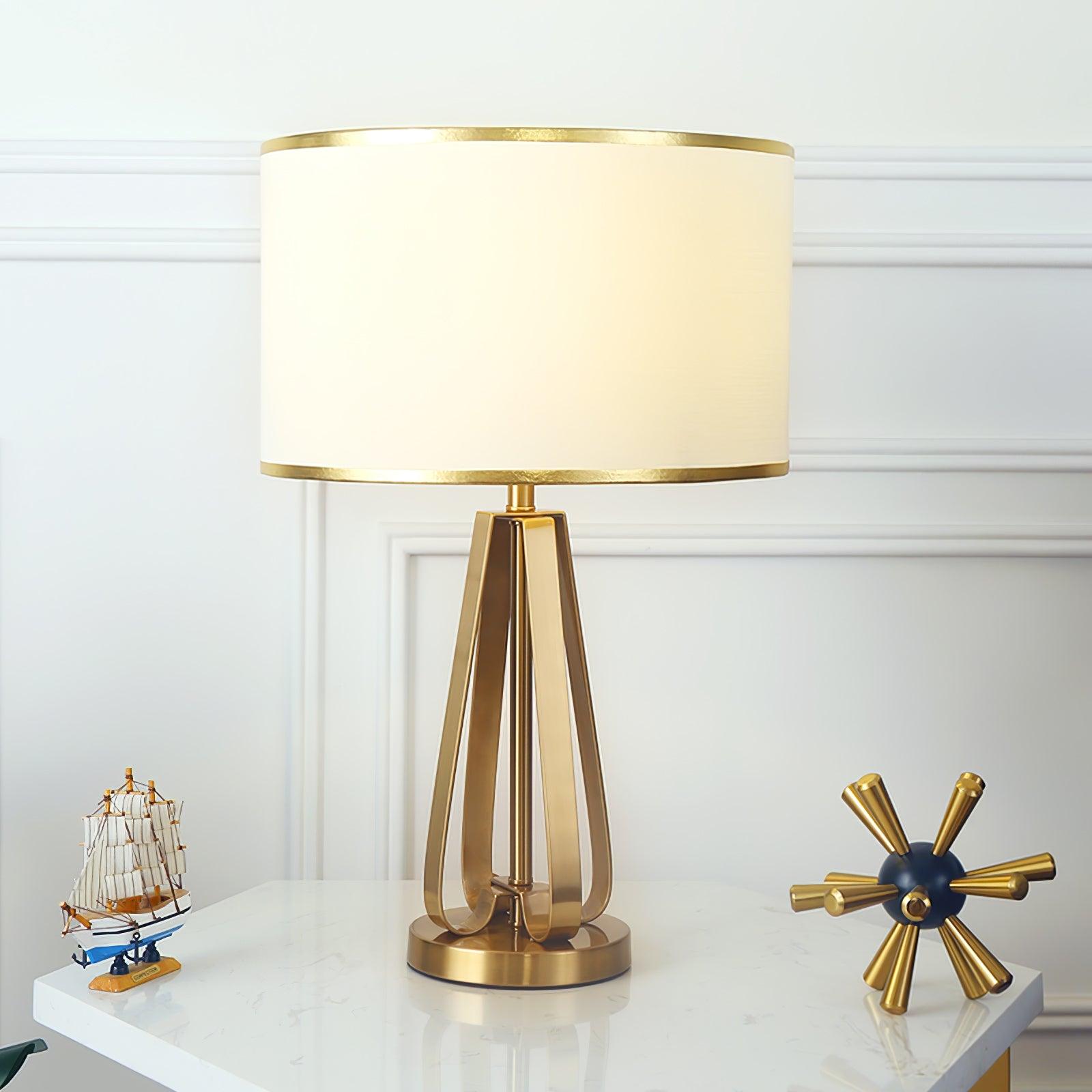 Aurelia Luxe Fabric Table Lamp-Neutral Decor