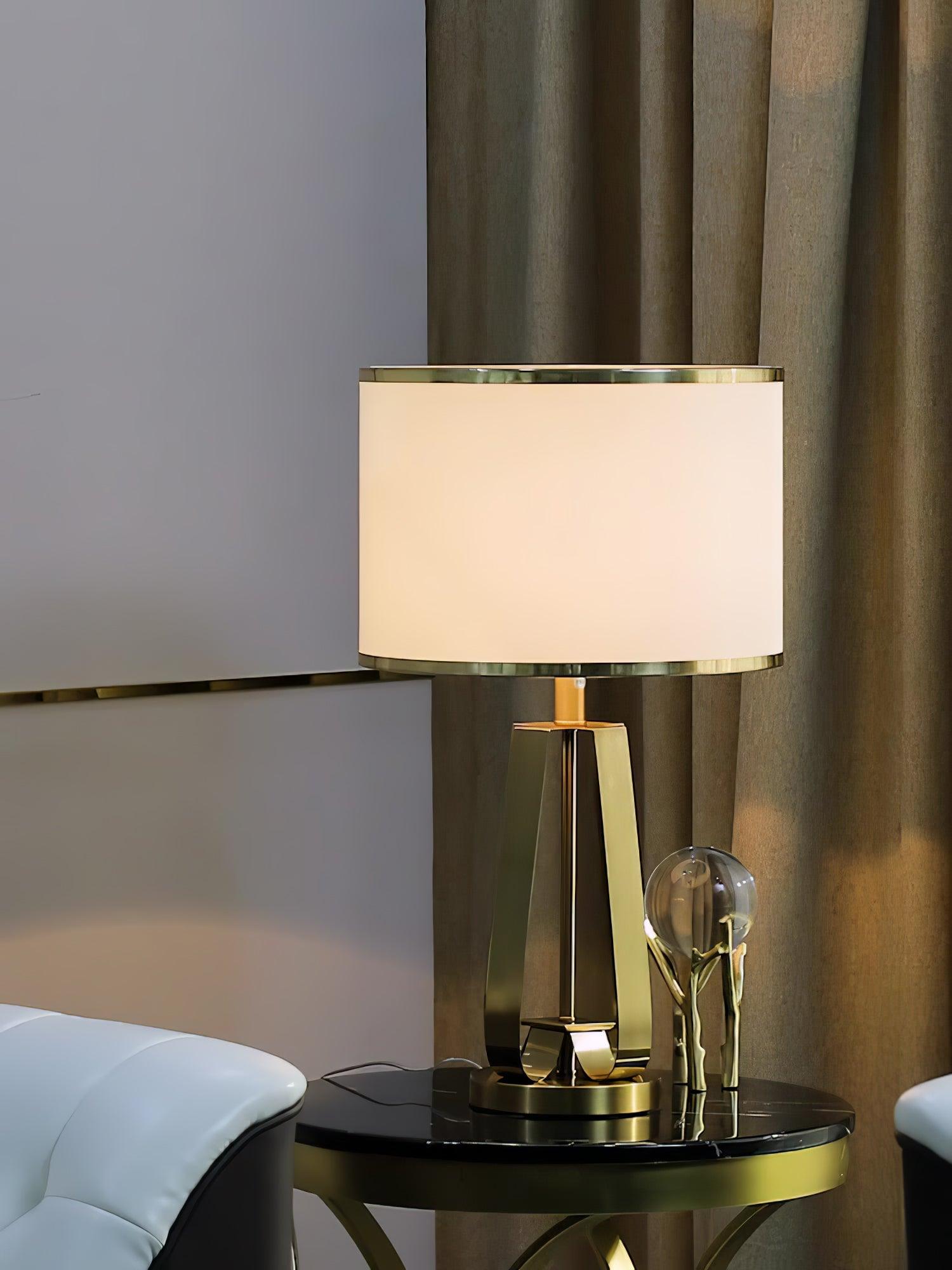 Aurelia Luxe Fabric Table Lamp-Neutral Decor