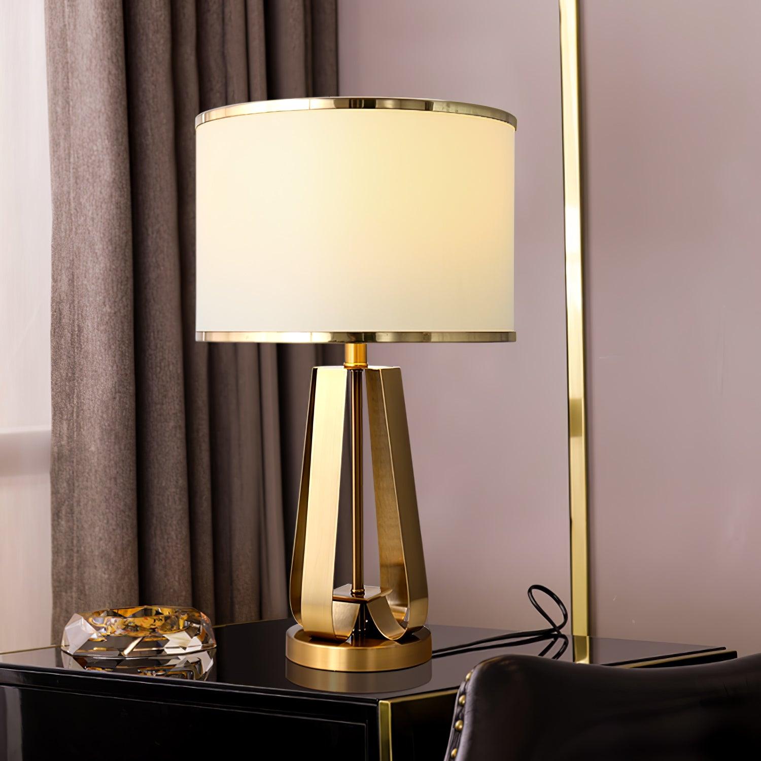 Aurelia Luxe Fabric Table Lamp-Neutral Decor