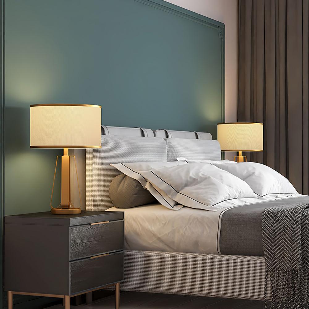 Aurelia Luxe Fabric Table Lamp-Neutral Decor
