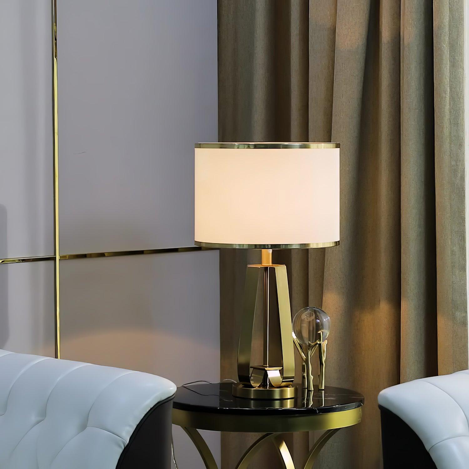 Aurelia Luxe Fabric Table Lamp-Neutral Decor