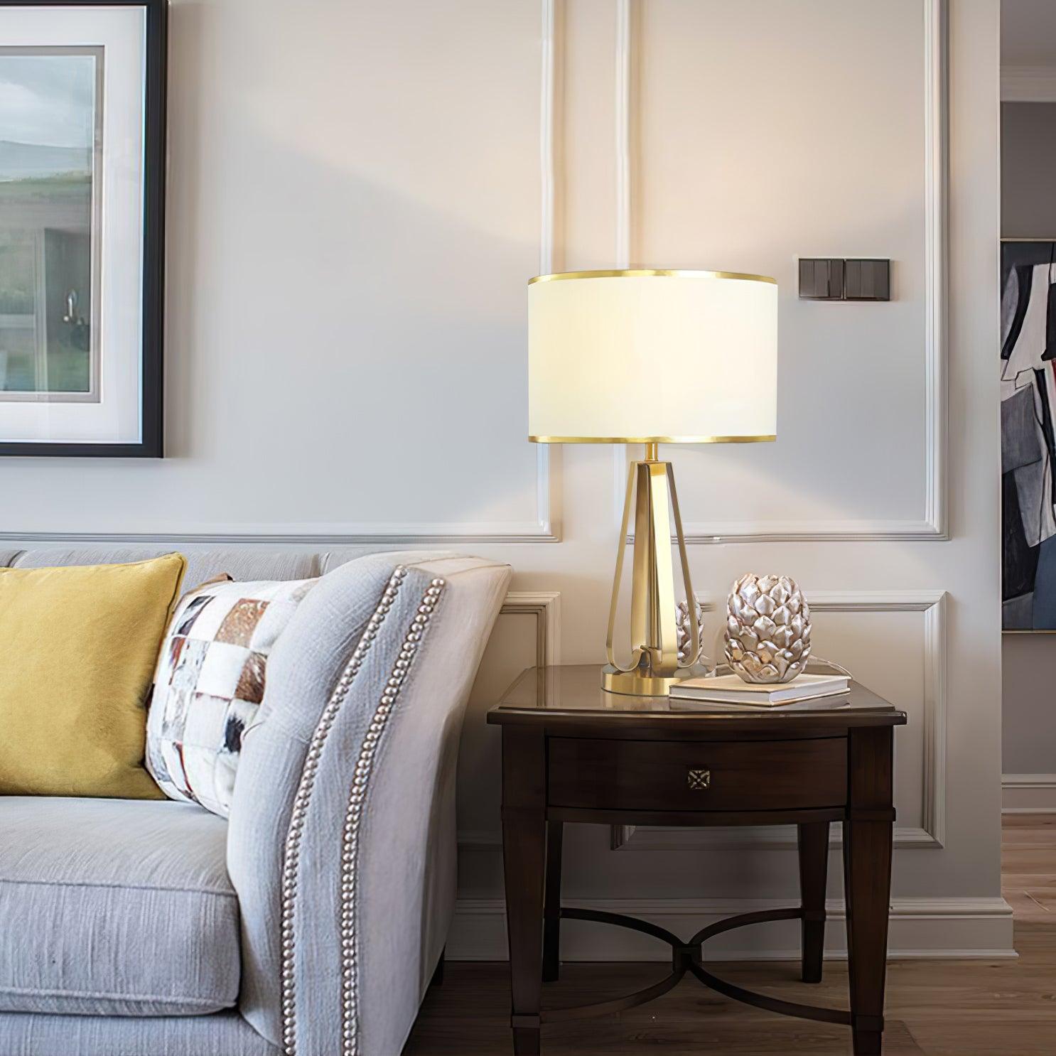 Aurelia Luxe Fabric Table Lamp-Neutral Decor