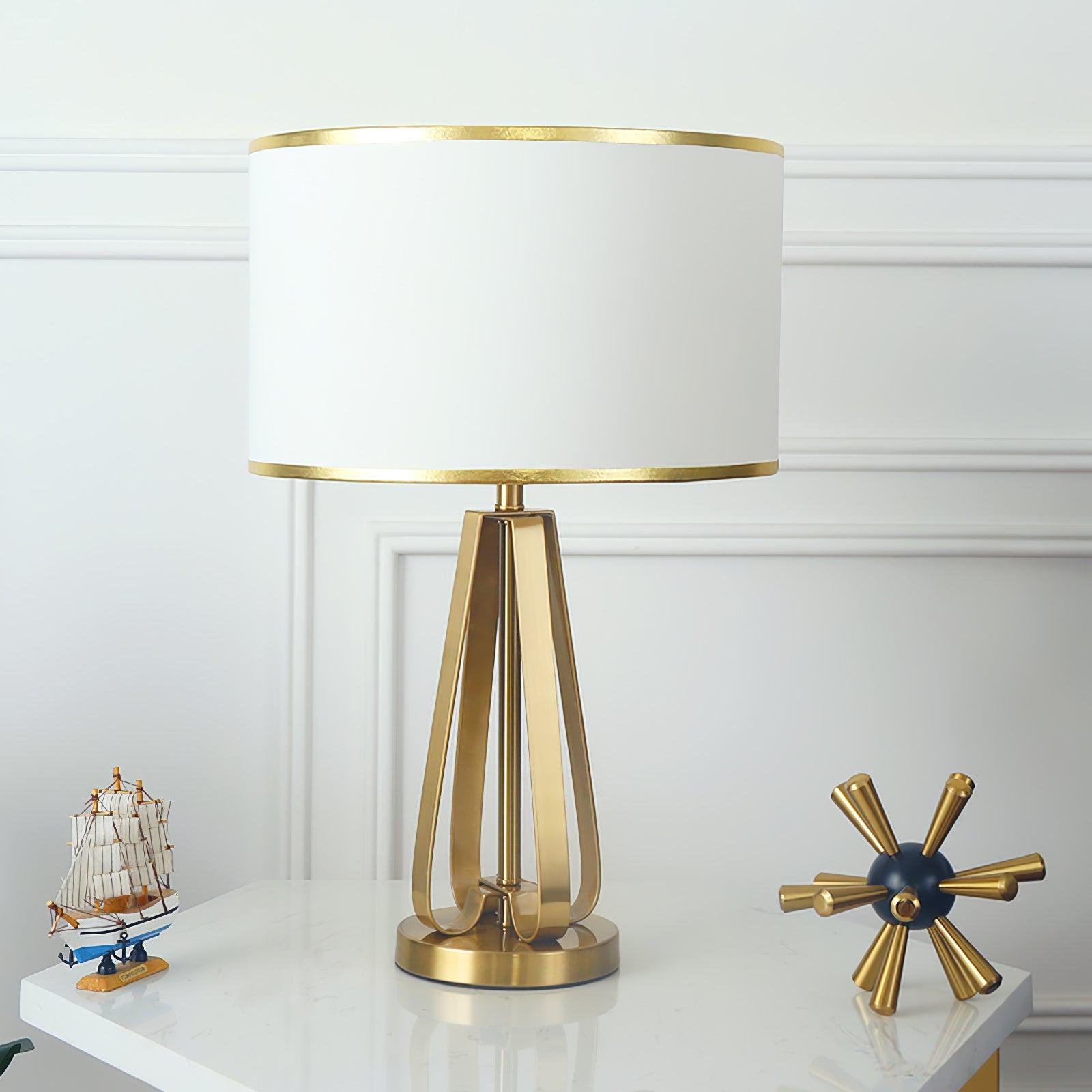 Aurelia Luxe Fabric Table Lamp-Neutral Decor