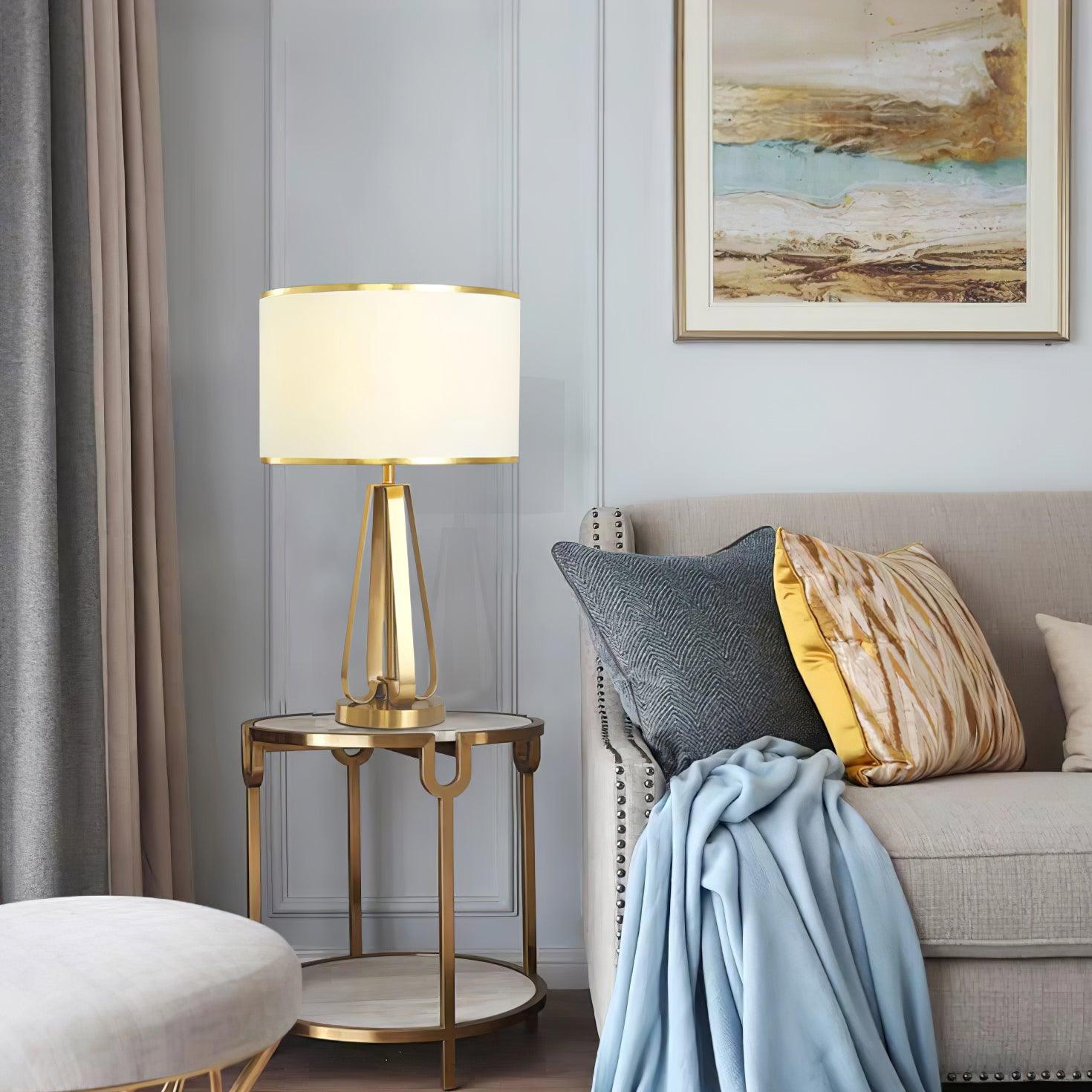Aurelia Luxe Fabric Table Lamp-Neutral Decor