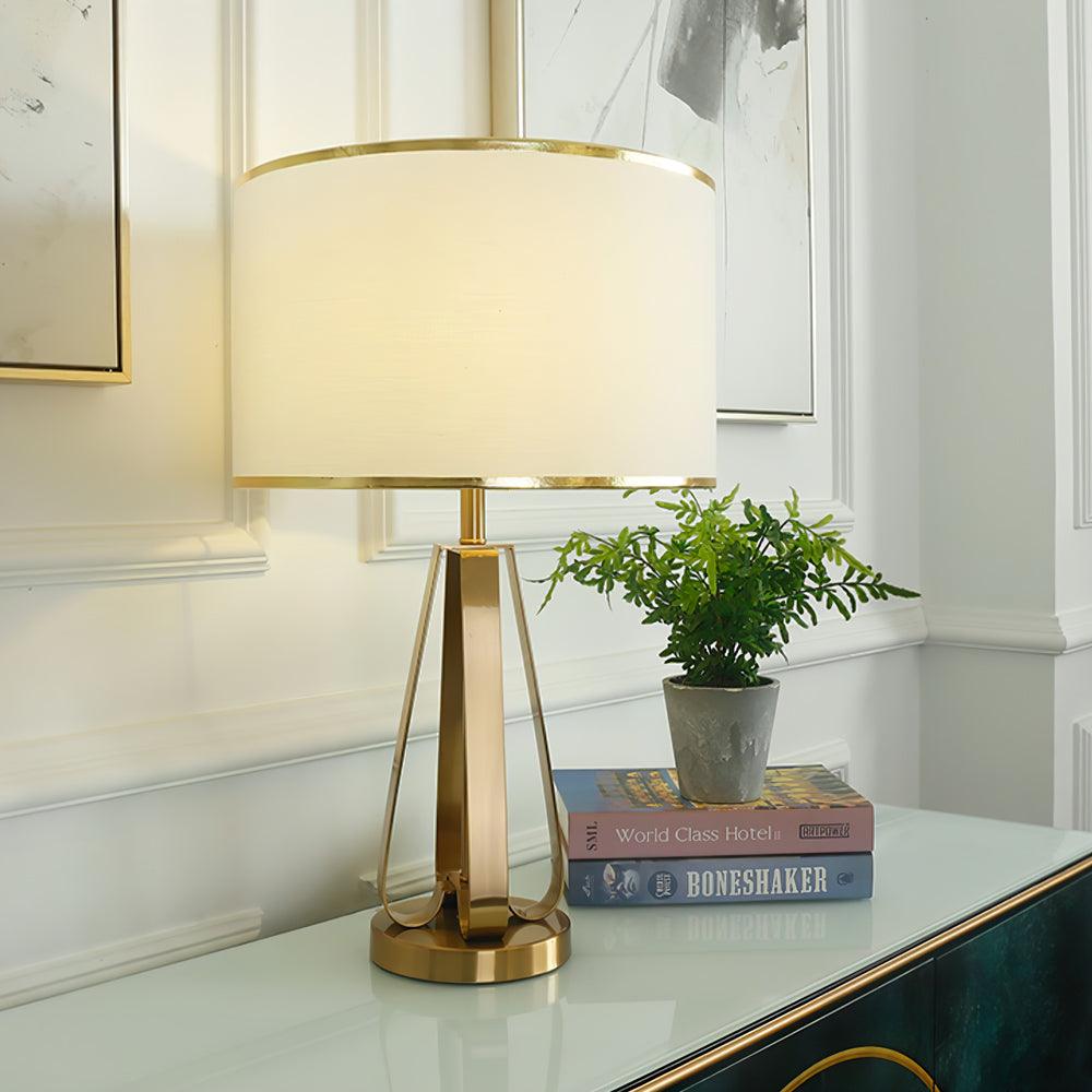 Aurelia Luxe Fabric Table Lamp-Neutral Decor