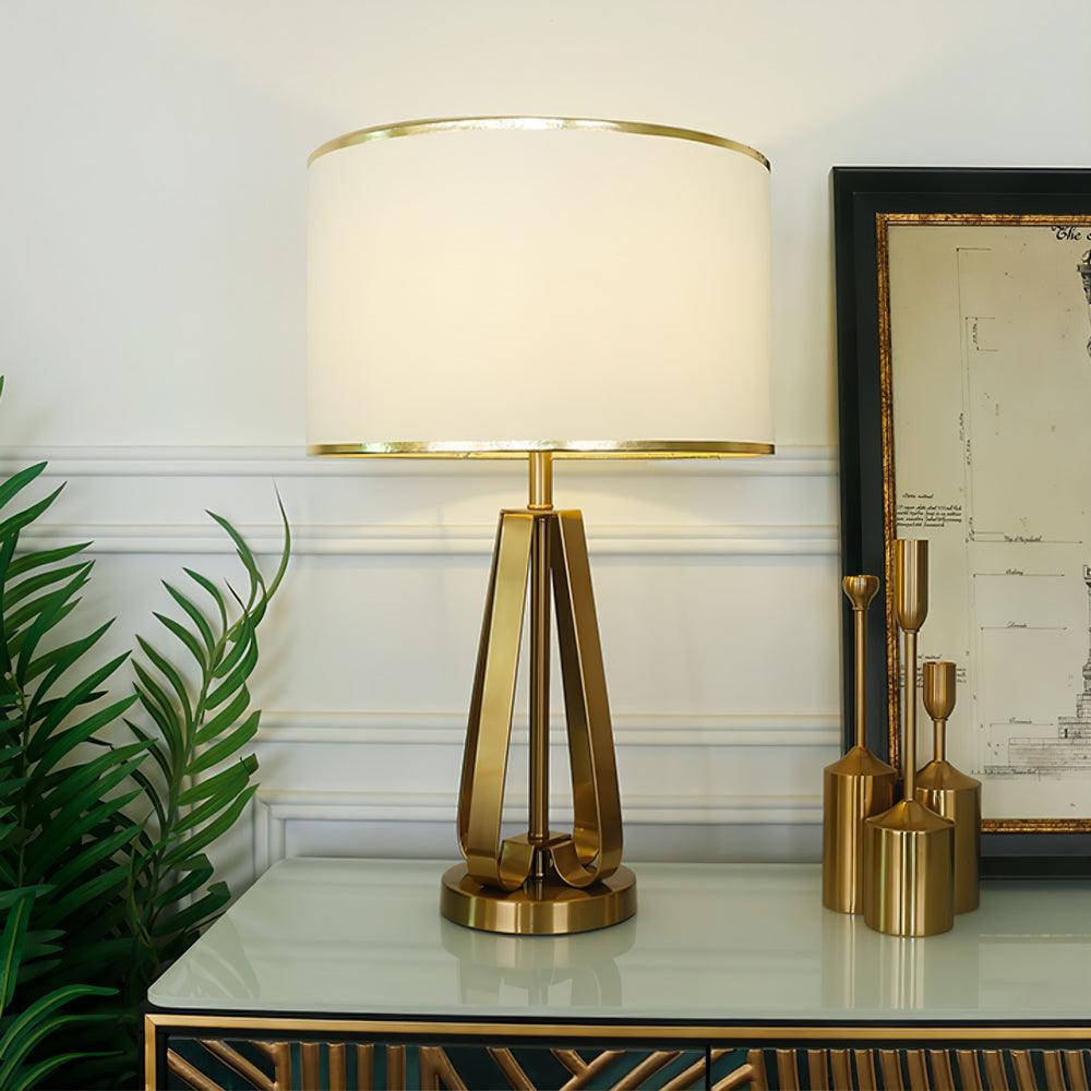 Aurelia Luxe Fabric Table Lamp-Neutral Decor