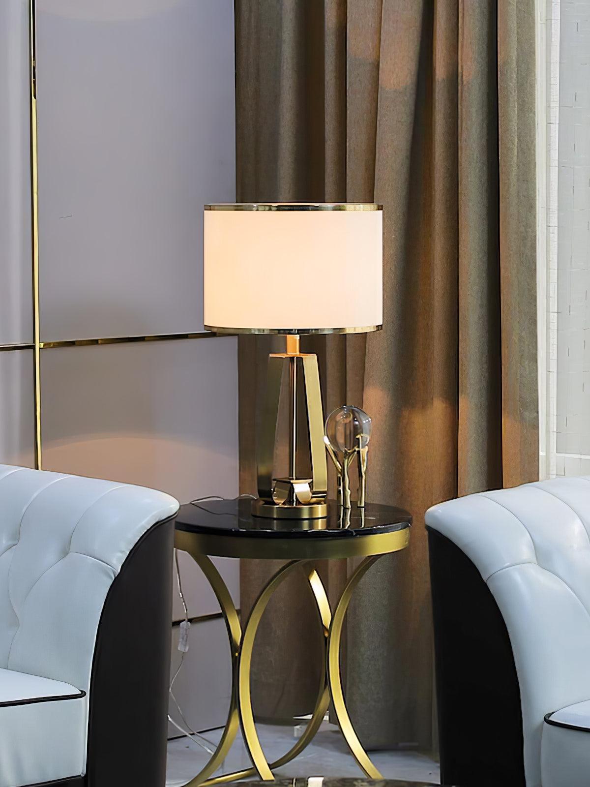 Aurelia Luxe Fabric Table Lamp-Neutral Decor