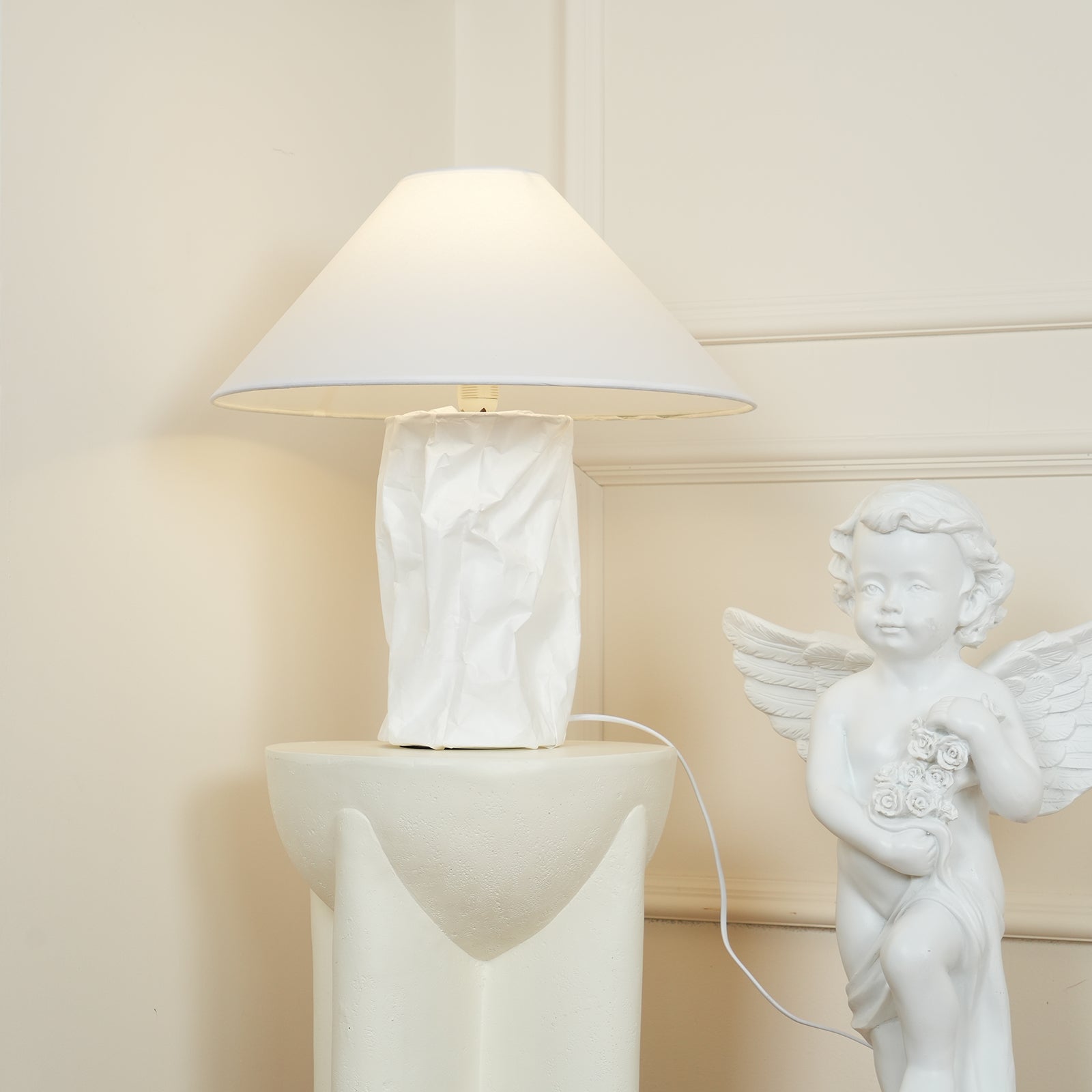 Lalemu Paper Artistic Table Lamp-Neutral Decor