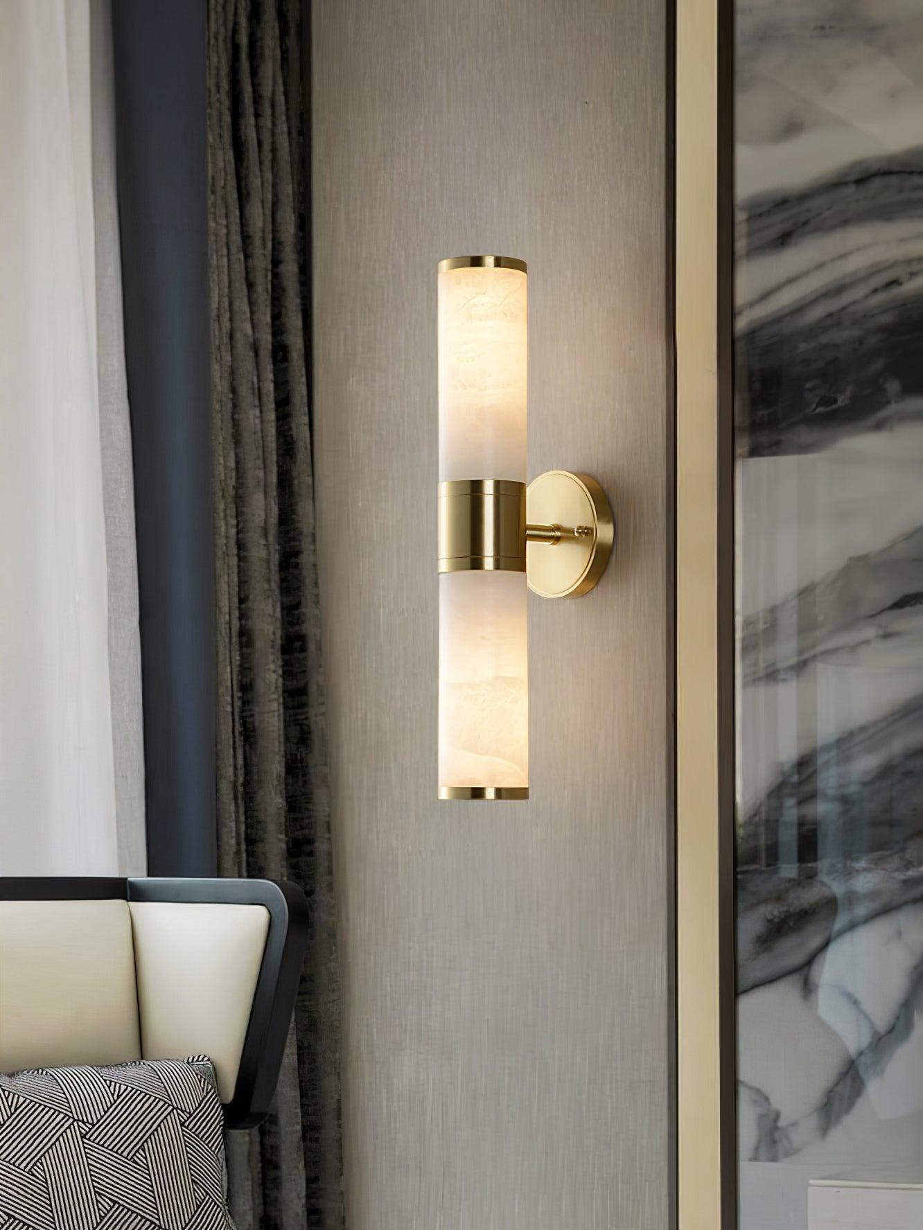 Tira Minimalist Alabaster Wall Lamp-Neutral Decor