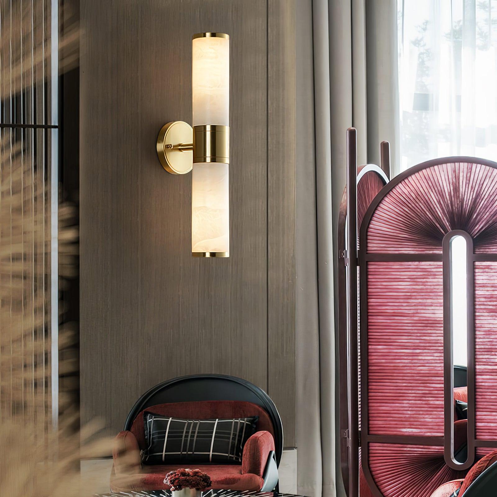 Tira Minimalist Alabaster Wall Lamp-Neutral Decor