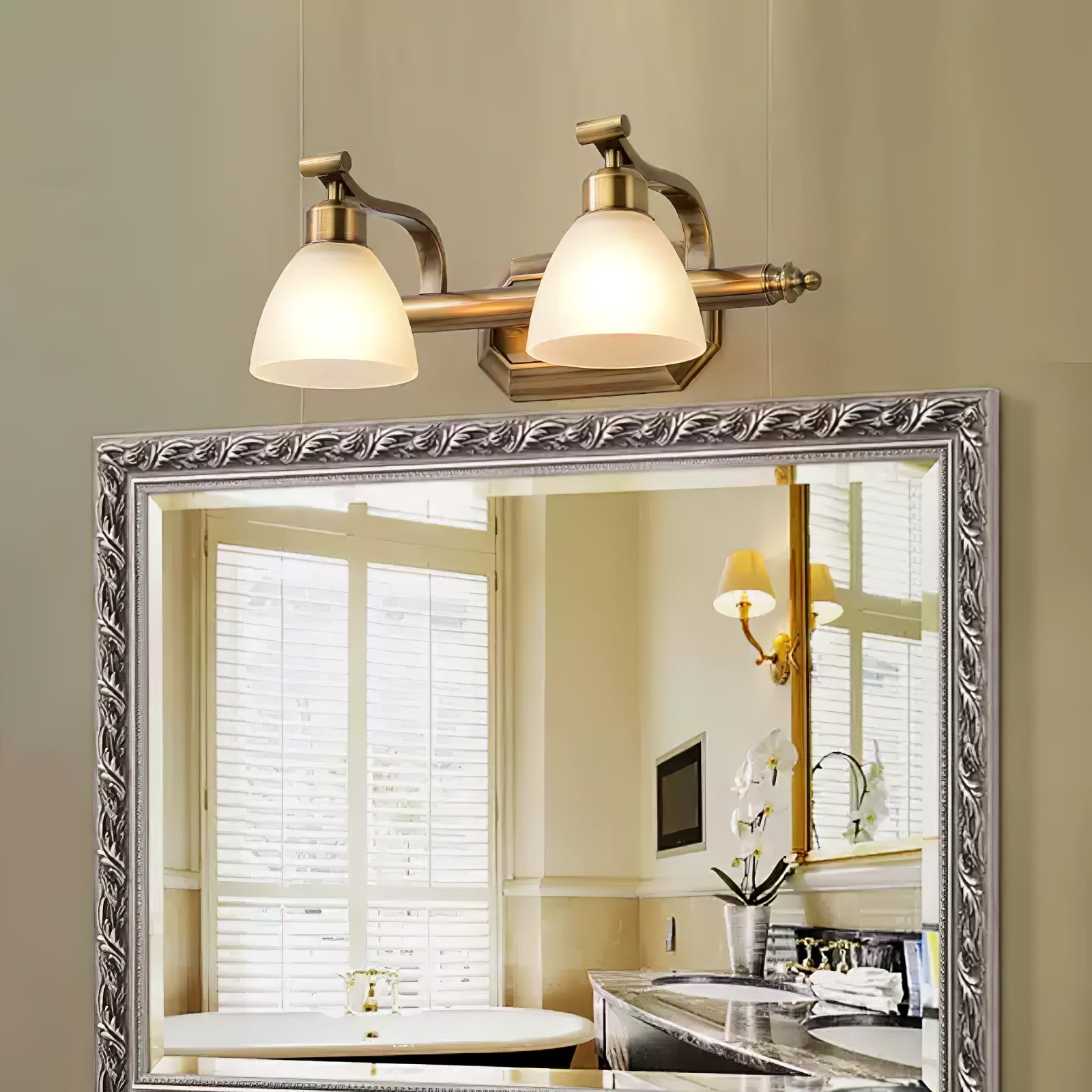 Colaeus Classic Art Bath Glass Wall Light-Neutral Decor