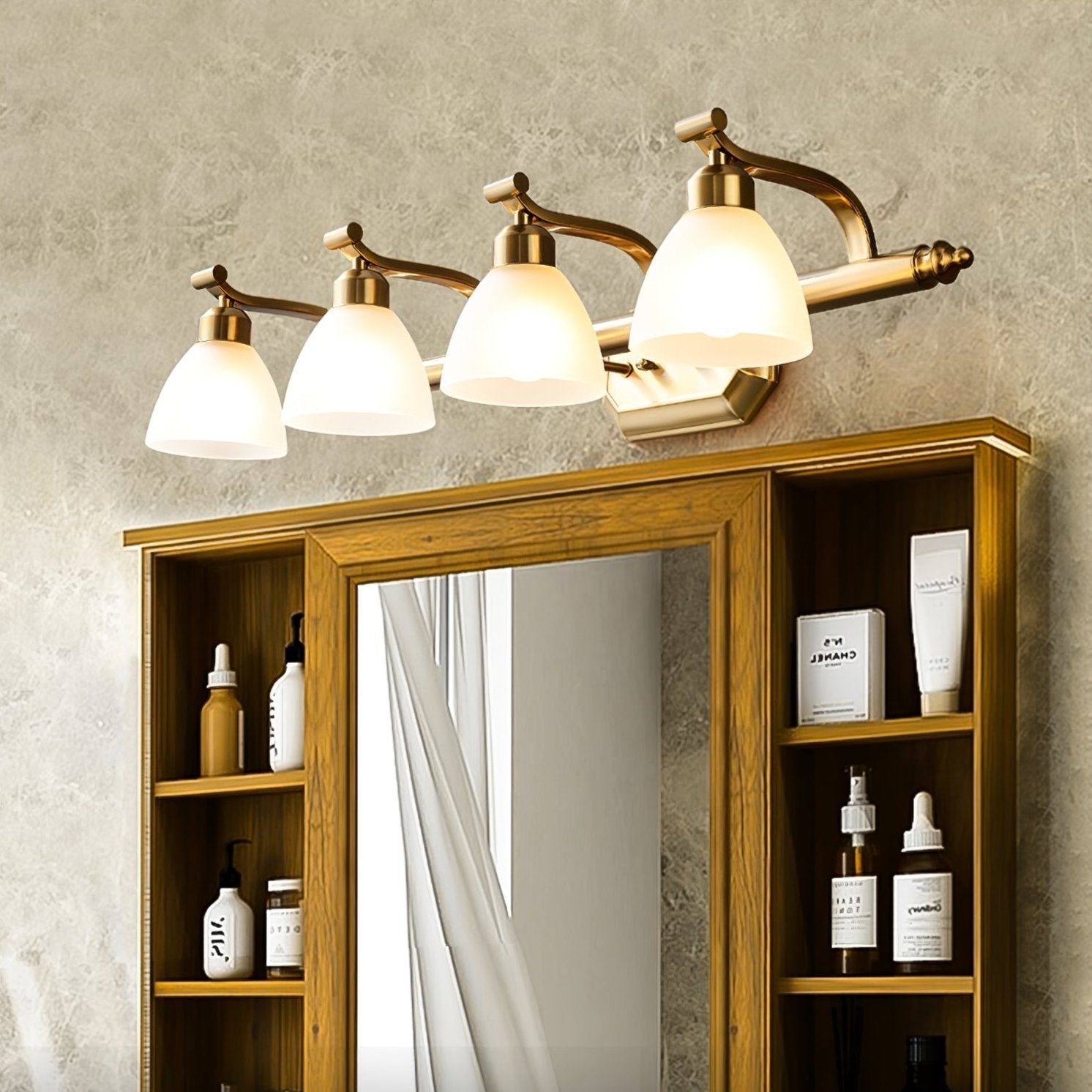 Colaeus Classic Art Bath Glass Wall Light-Neutral Decor