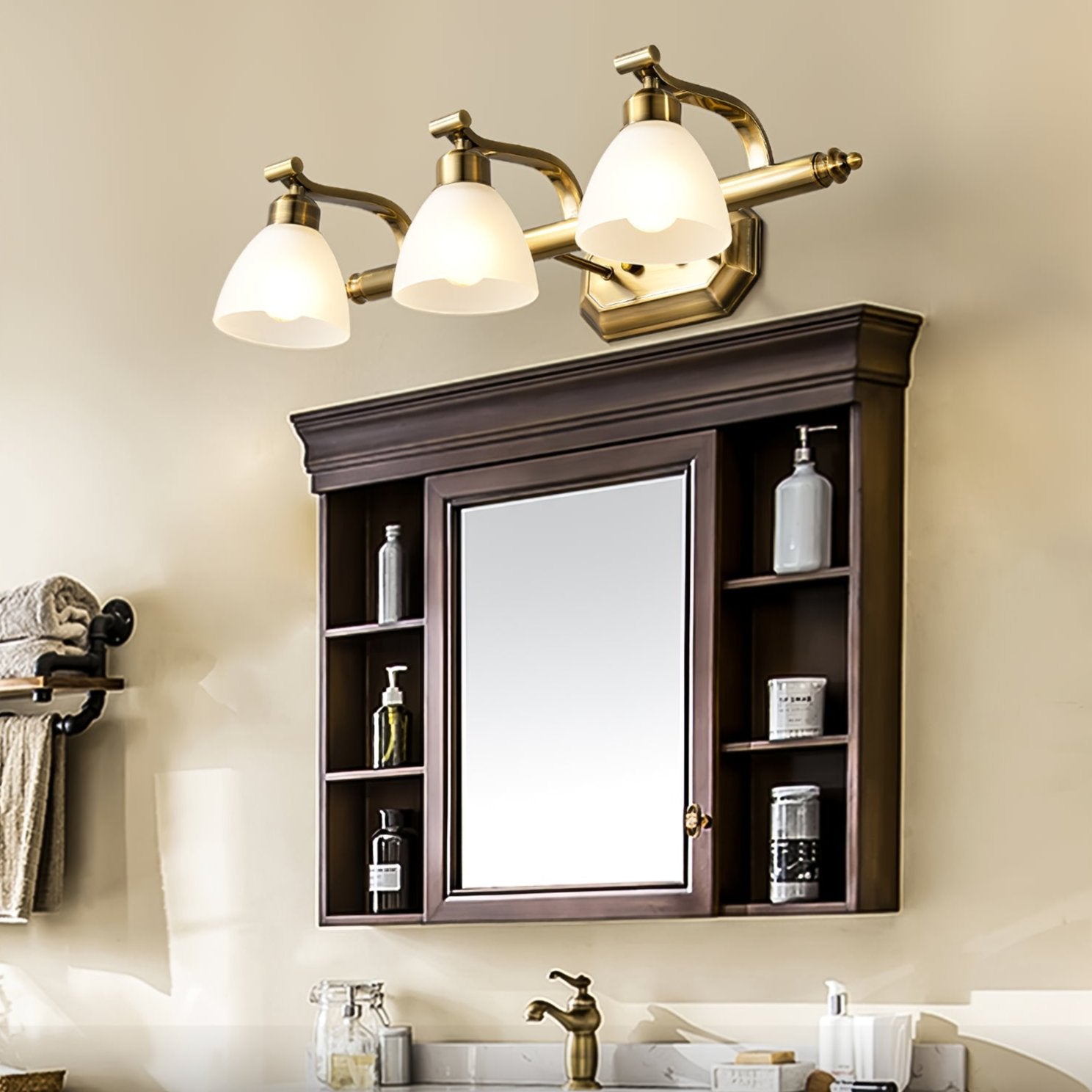 Colaeus Classic Art Bath Glass Wall Light-Neutral Decor