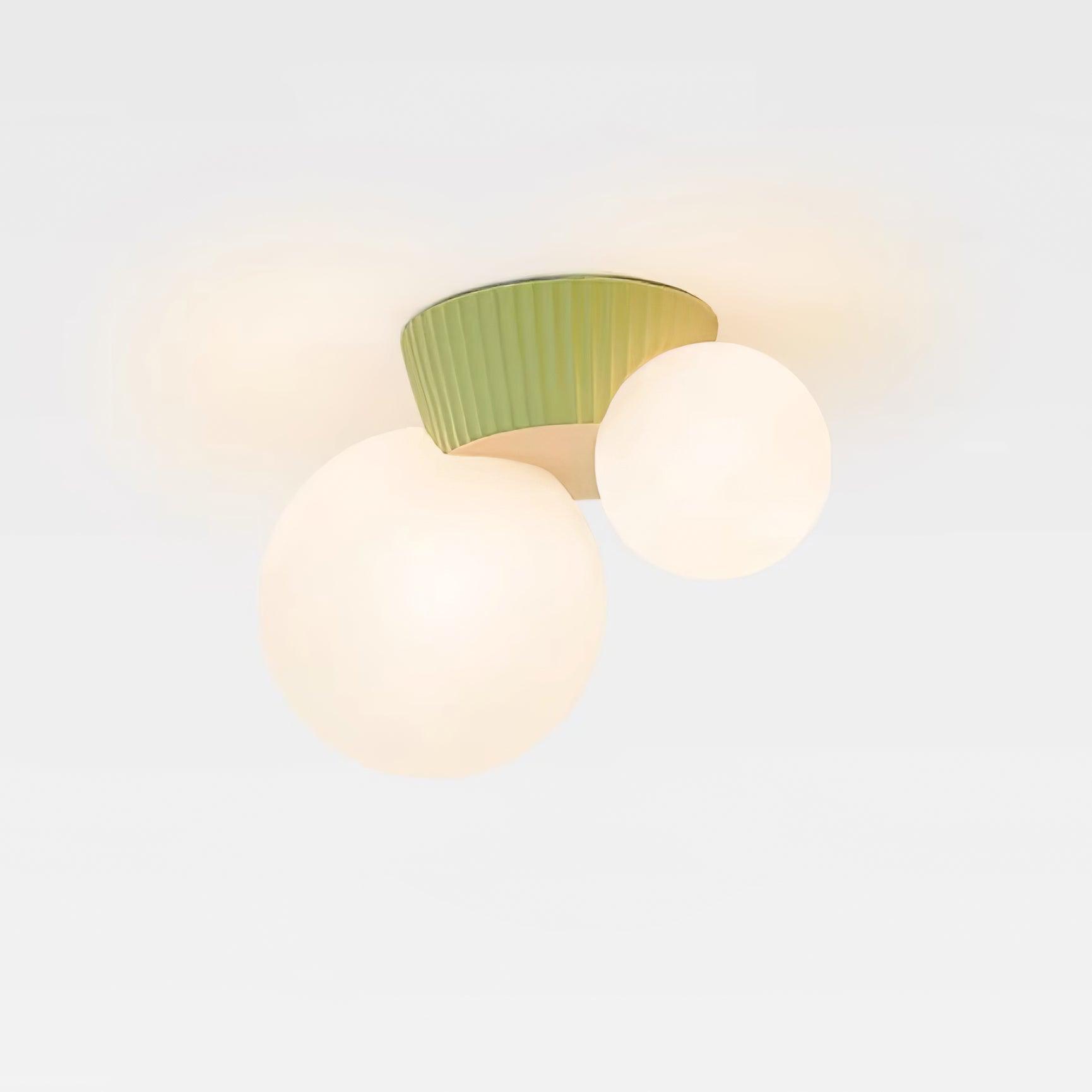 Tovae Ceiling Light Playful Asymmetry with Dual Frosted Glass Globes-Neutral Decor