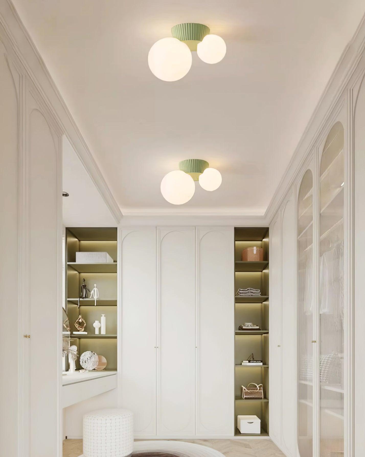 Tovae Ceiling Light Playful Asymmetry with Dual Frosted Glass Globes-Neutral Decor