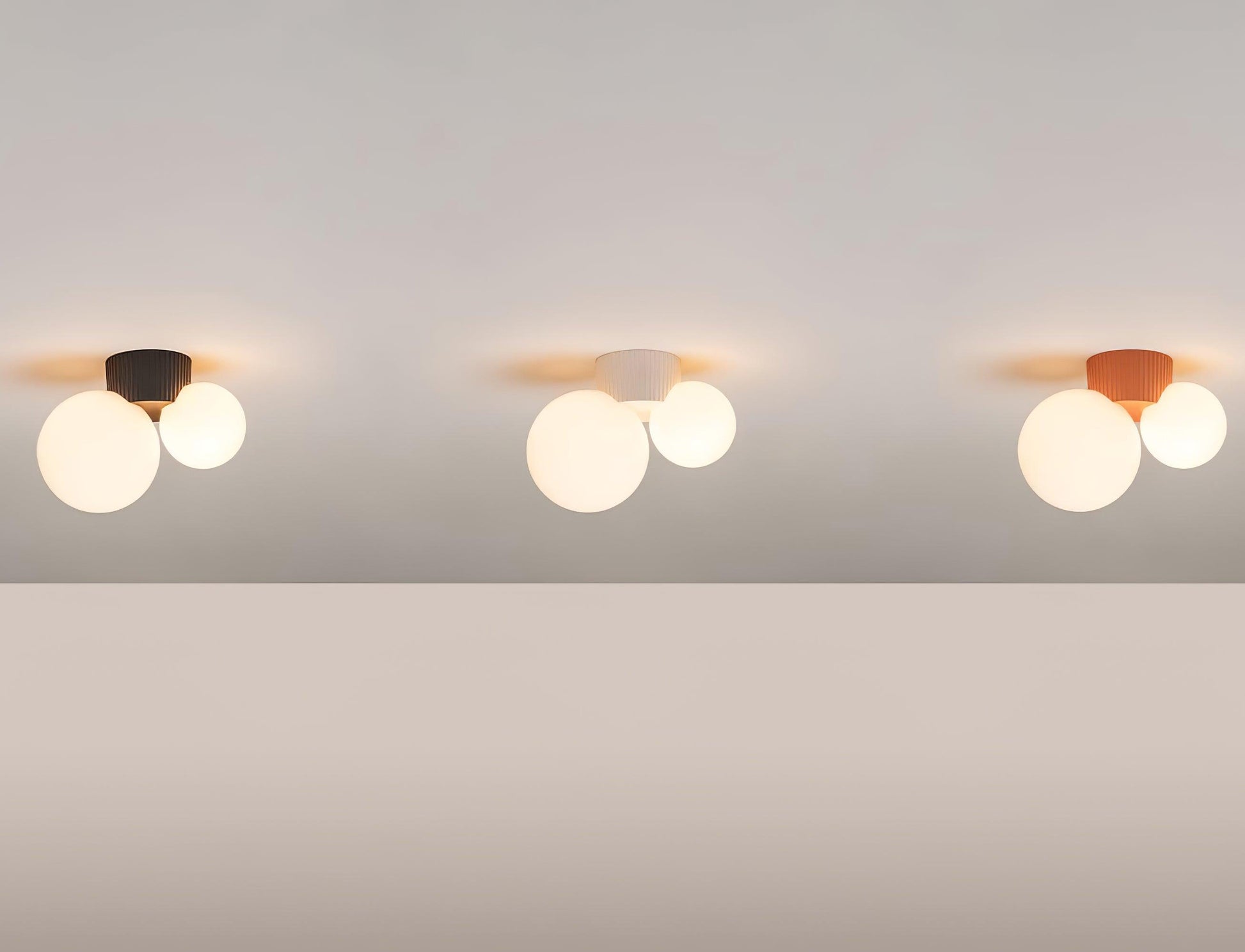 Tovae Ceiling Light Playful Asymmetry with Dual Frosted Glass Globes-Neutral Decor