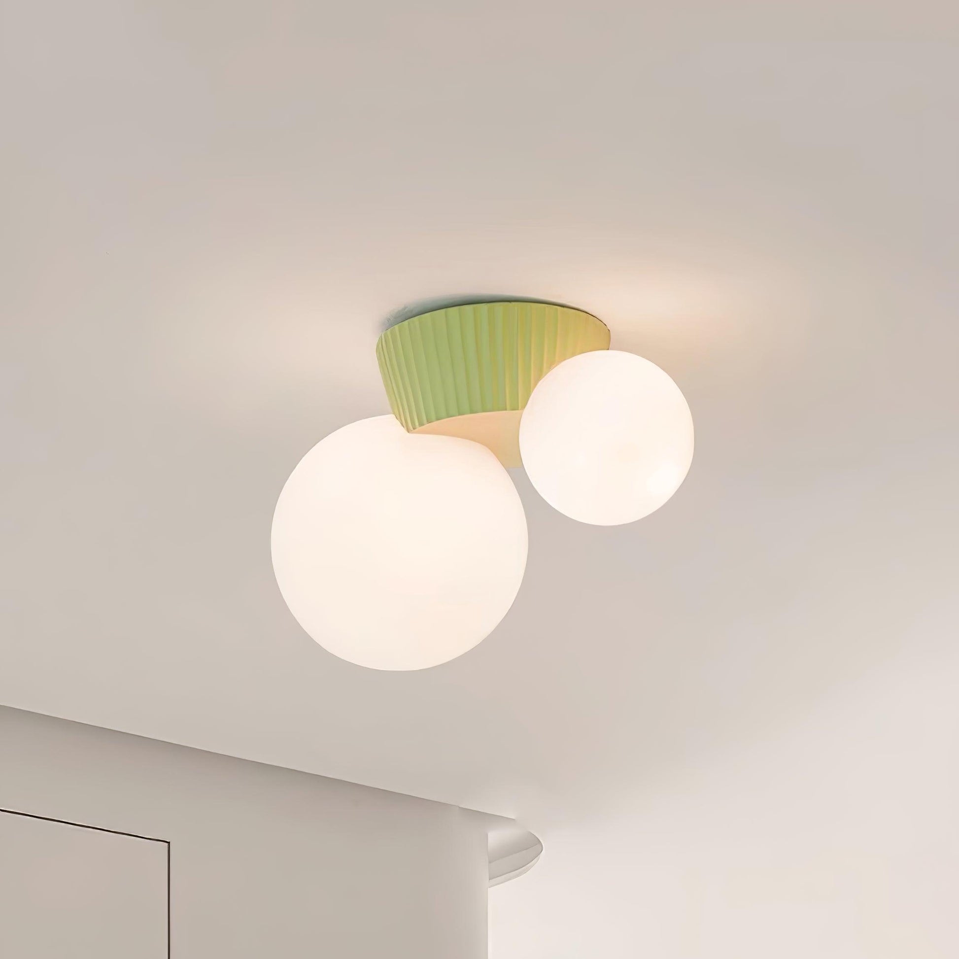Tovae Ceiling Light Playful Asymmetry with Dual Frosted Glass Globes-Neutral Decor