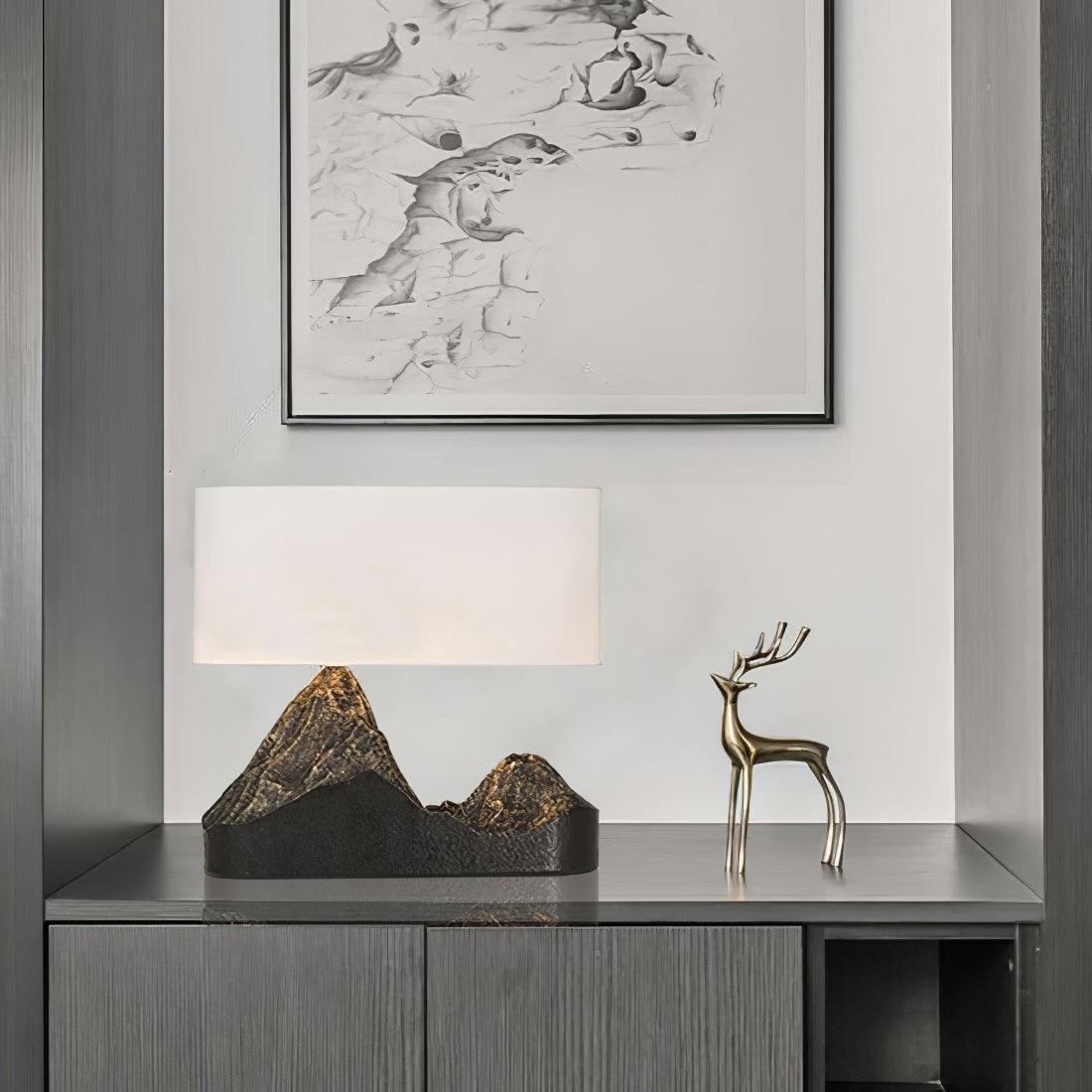 Della Natural Resin Table Lamp-Neutral Decor