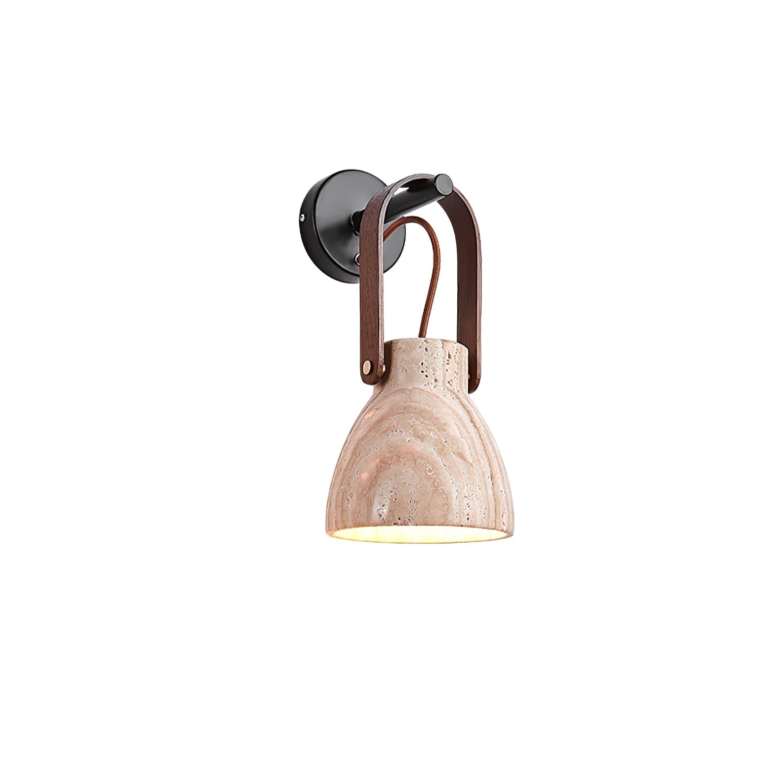 Travertine Lantern Wall Light-Neutral Decor