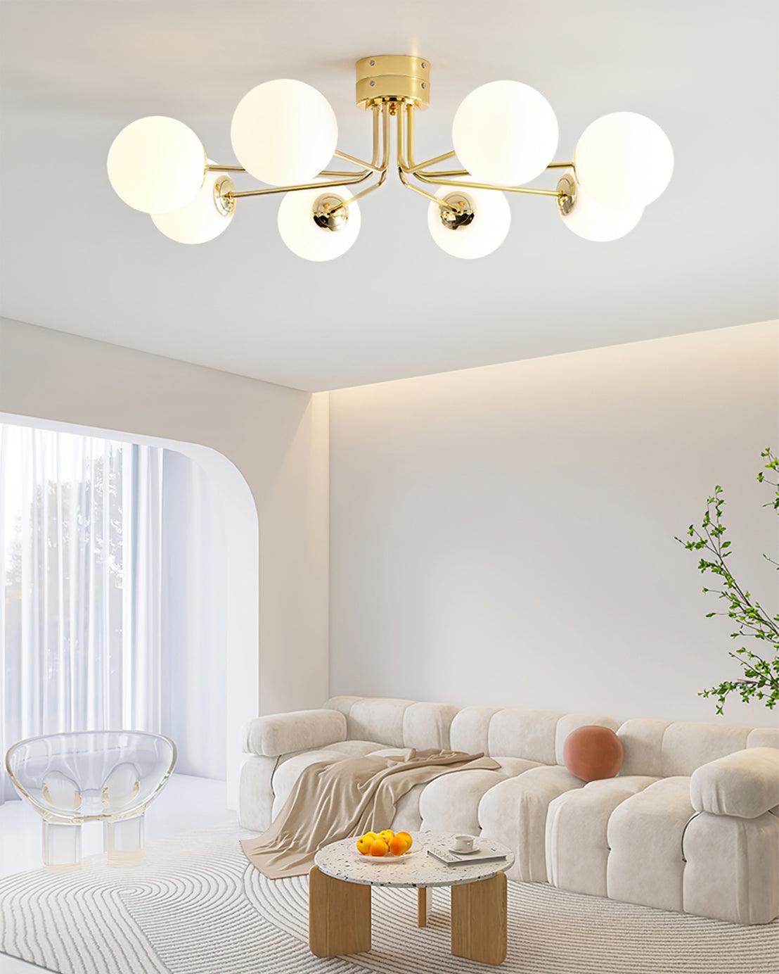 Othien Ceiling Lamp Gold White Globe-Neutral Decor
