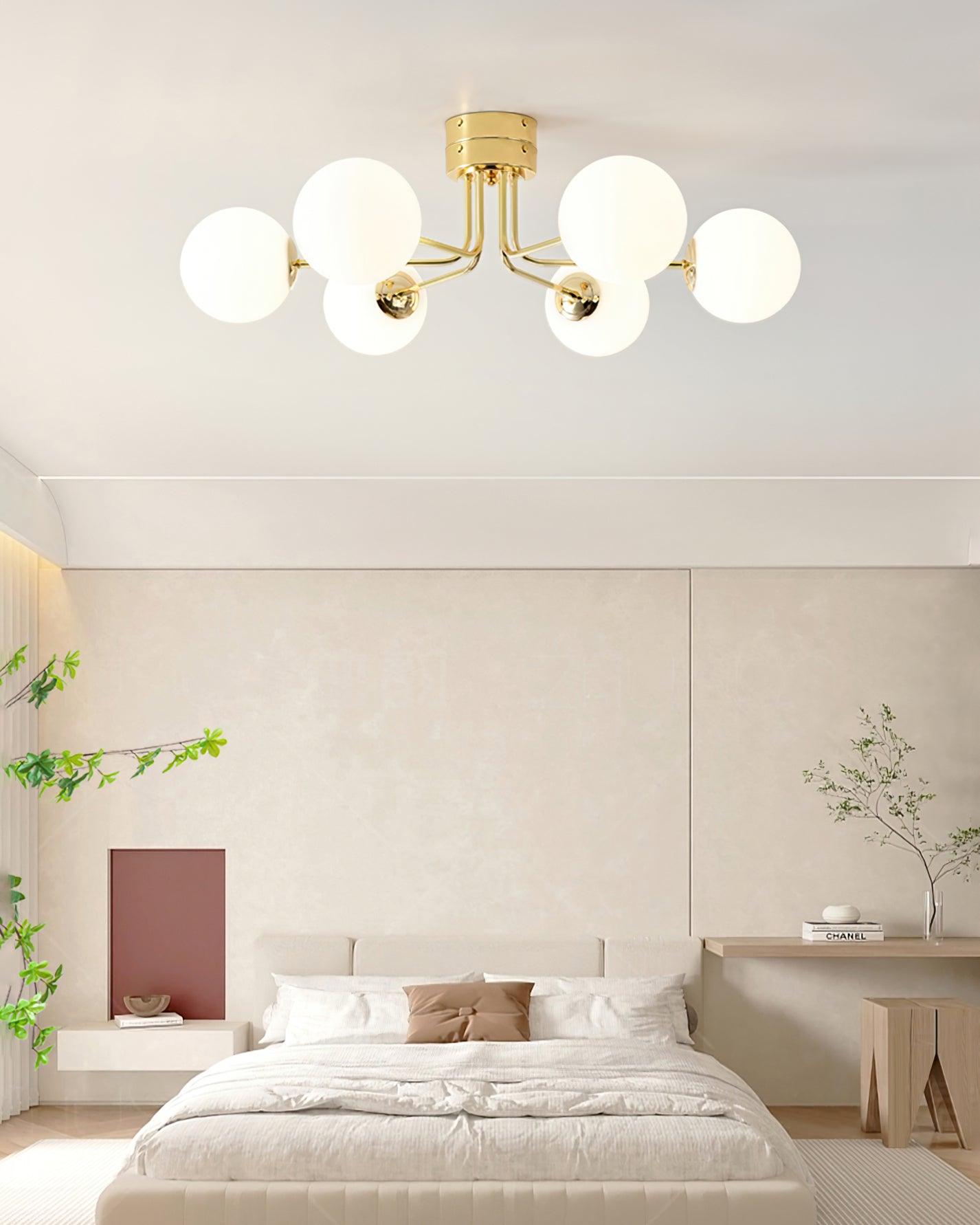 Othien Ceiling Lamp Gold White Globe-Neutral Decor