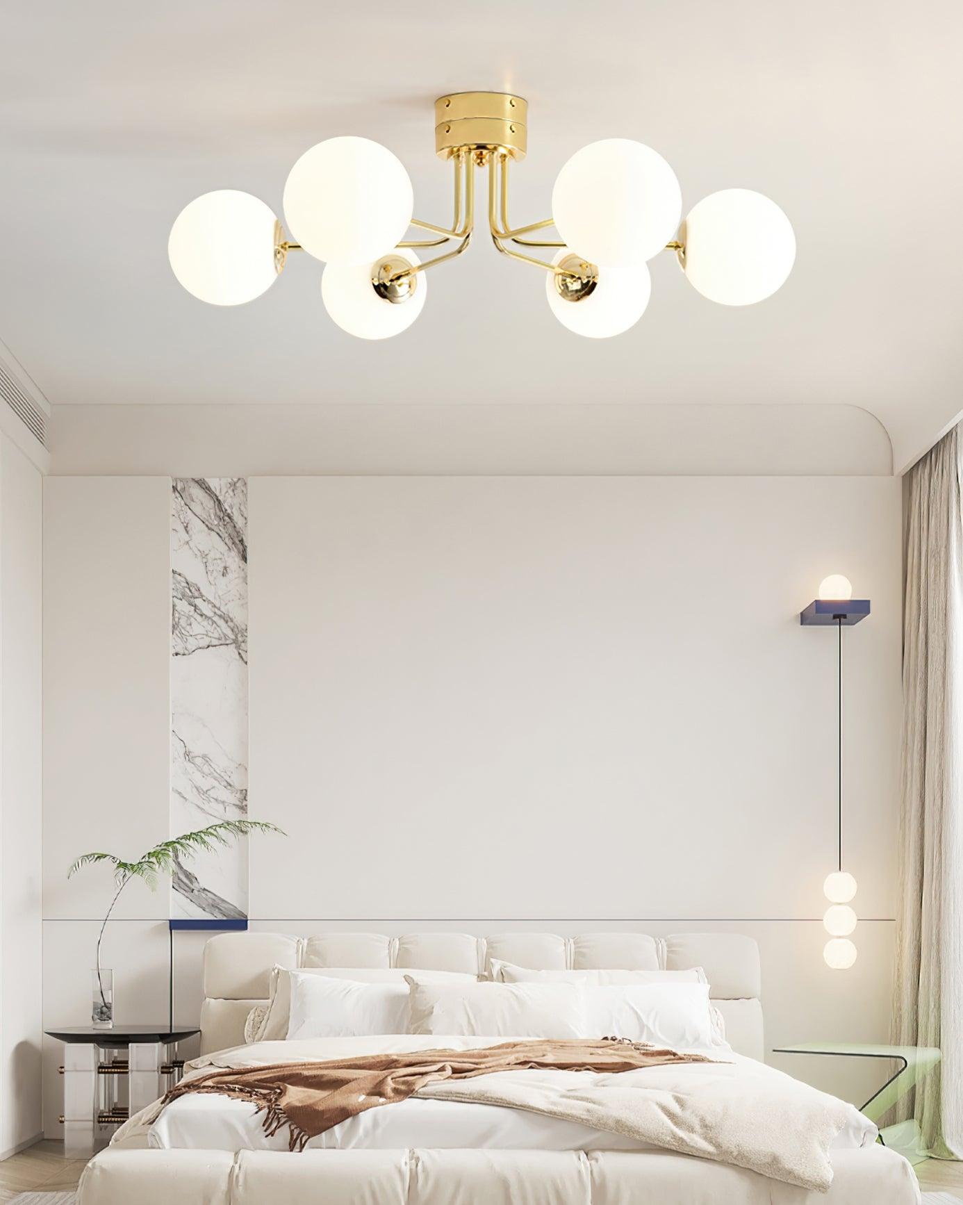 Othien Ceiling Lamp Gold White Globe-Neutral Decor