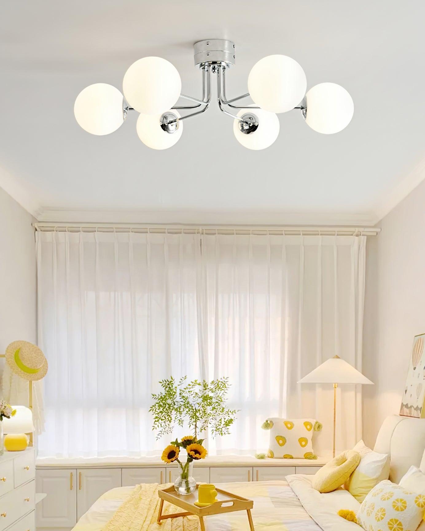 Othien Ceiling Lamp Gold White Globe-Neutral Decor