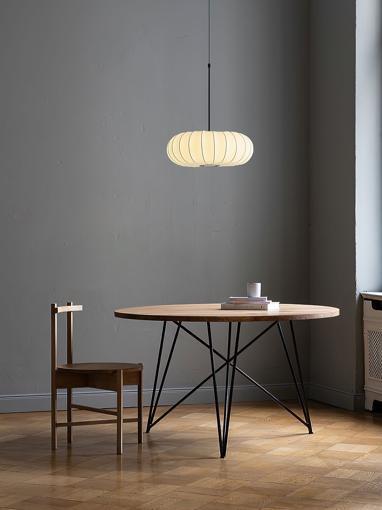 Lantern Silk Pendant Lamp-Neutral Decor