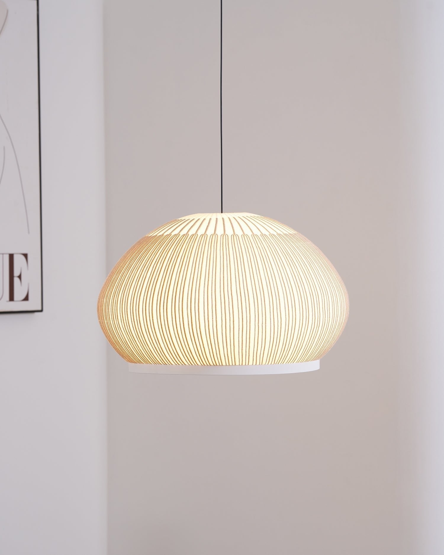 Blythe Minimalist Fabric Pendant Light-Neutral Decor
