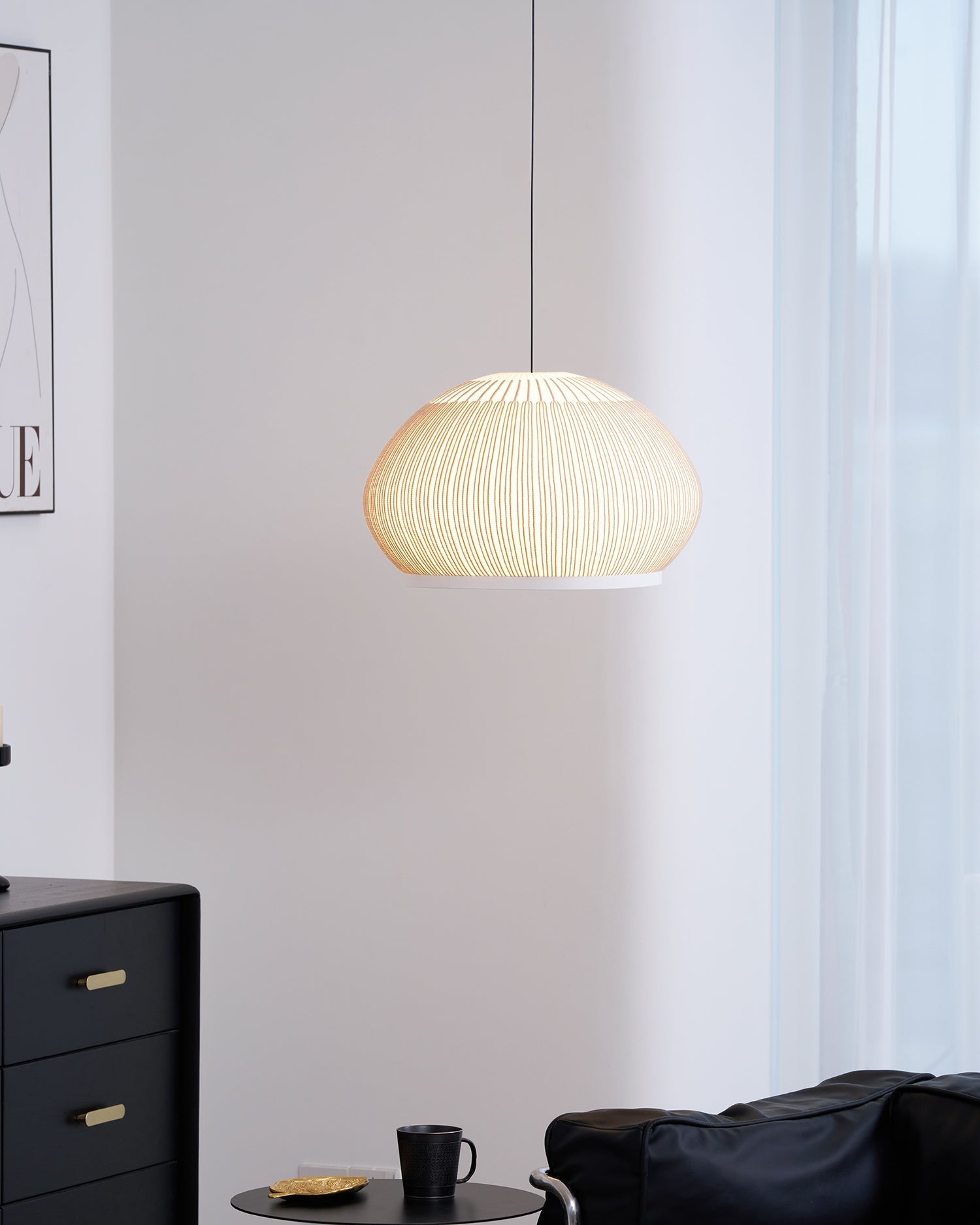 Blythe Minimalist Fabric Pendant Light-Neutral Decor