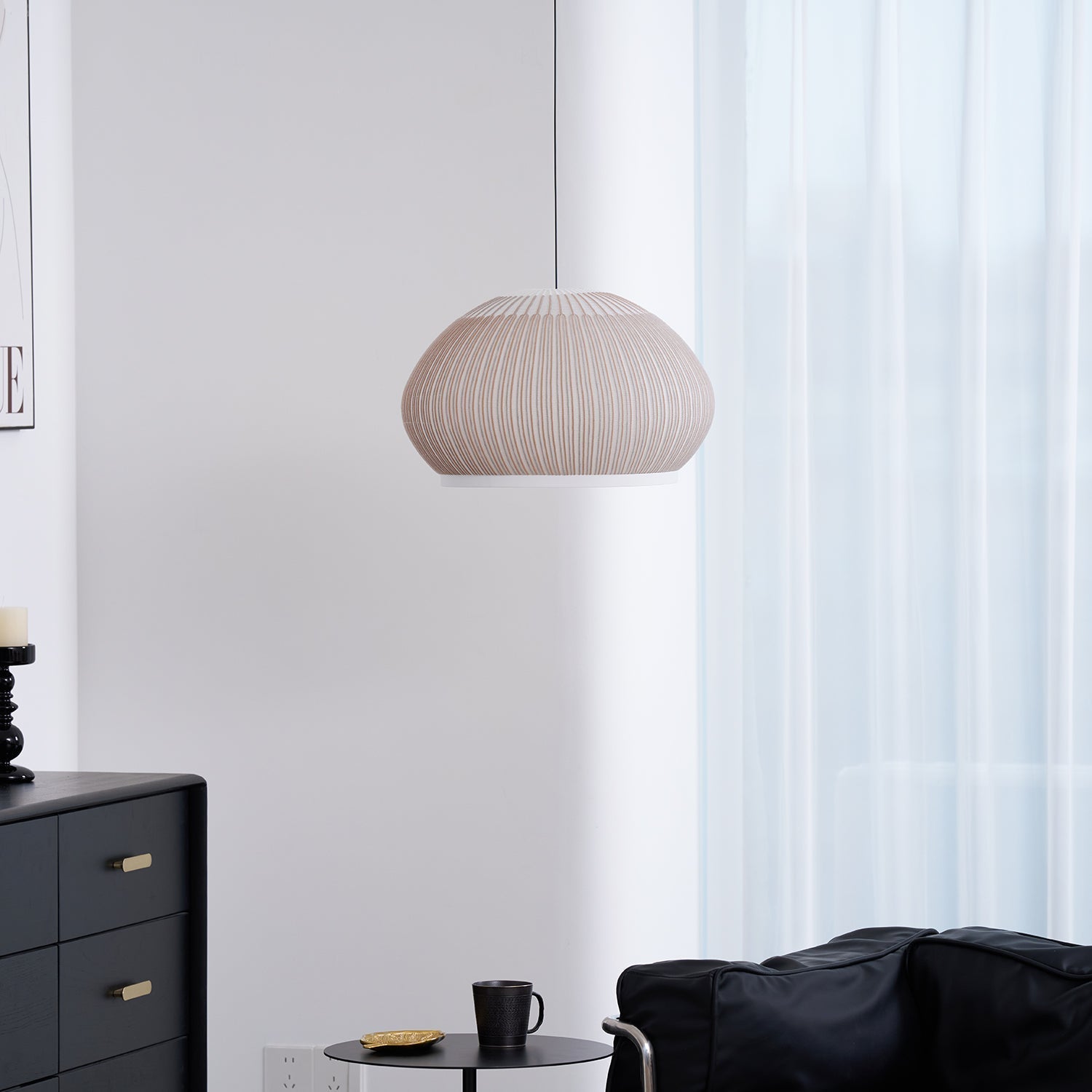 Blythe Minimalist Fabric Pendant Light-Neutral Decor