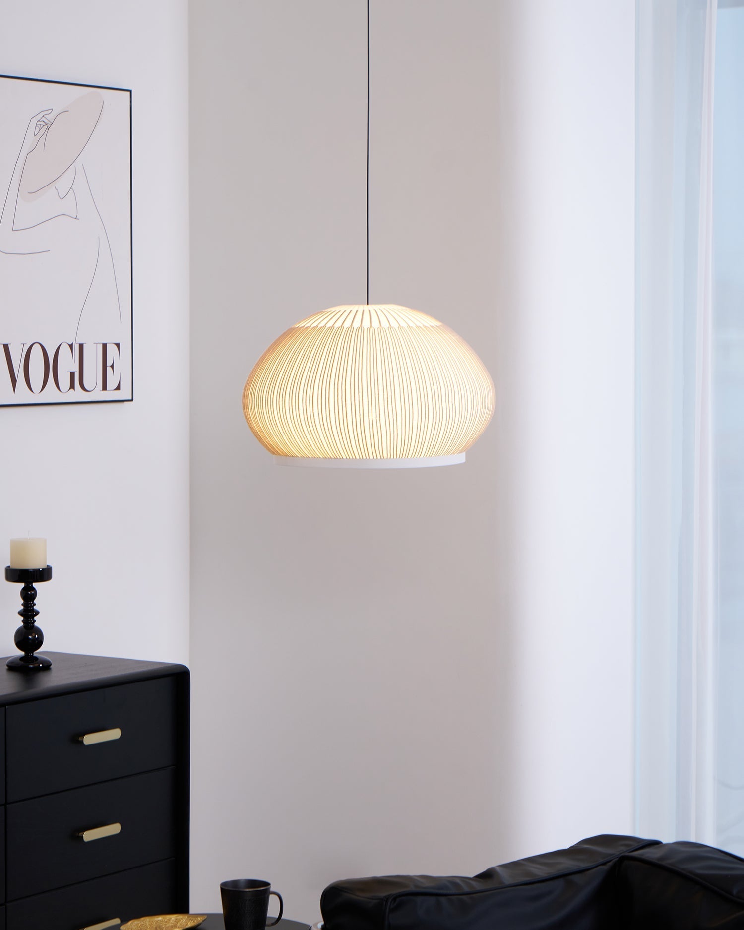 Blythe Minimalist Fabric Pendant Light-Neutral Decor