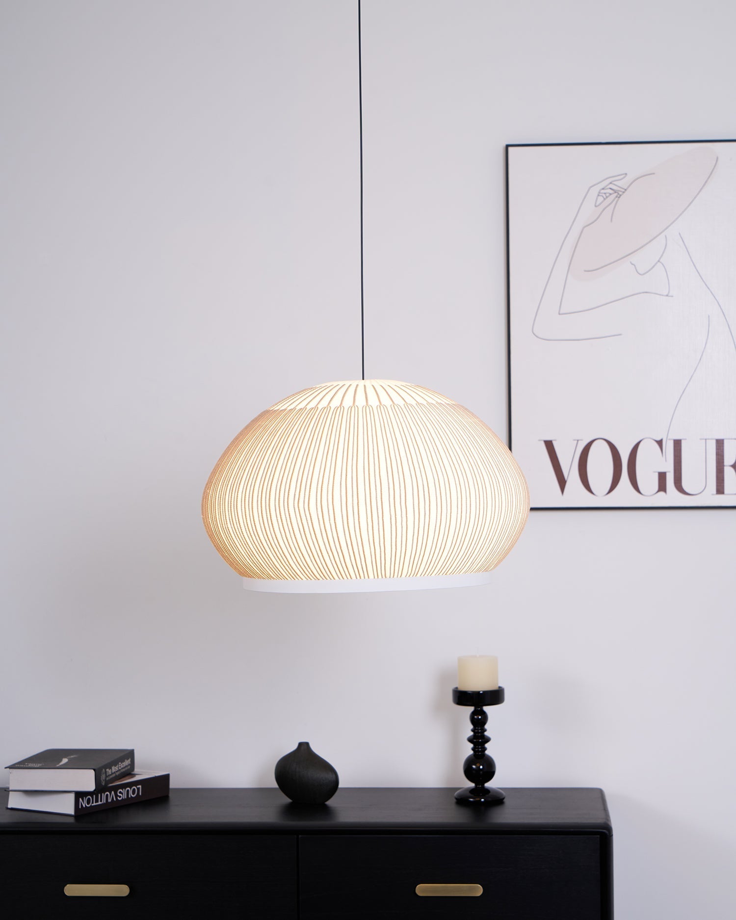 Blythe Minimalist Fabric Pendant Light-Neutral Decor