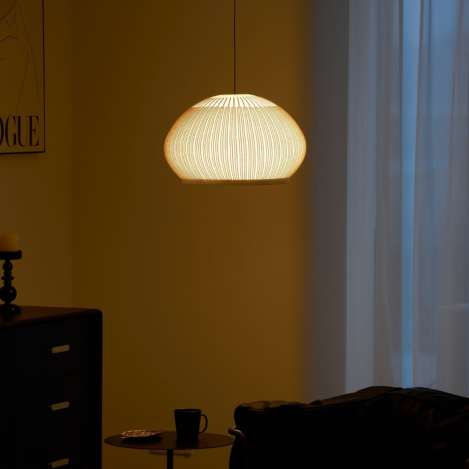 Blythe Minimalist Fabric Pendant Light-Neutral Decor