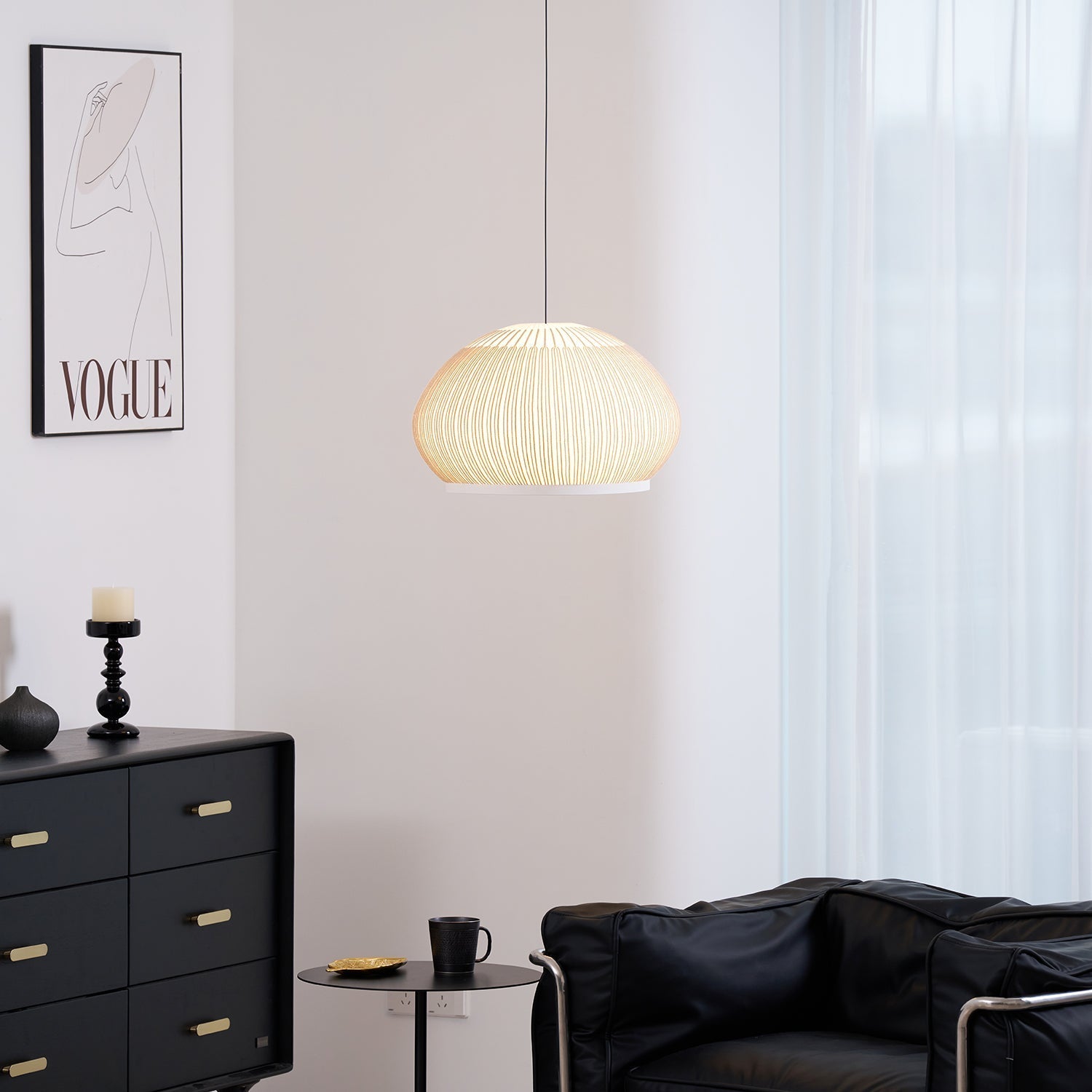 Blythe Minimalist Fabric Pendant Light-Neutral Decor