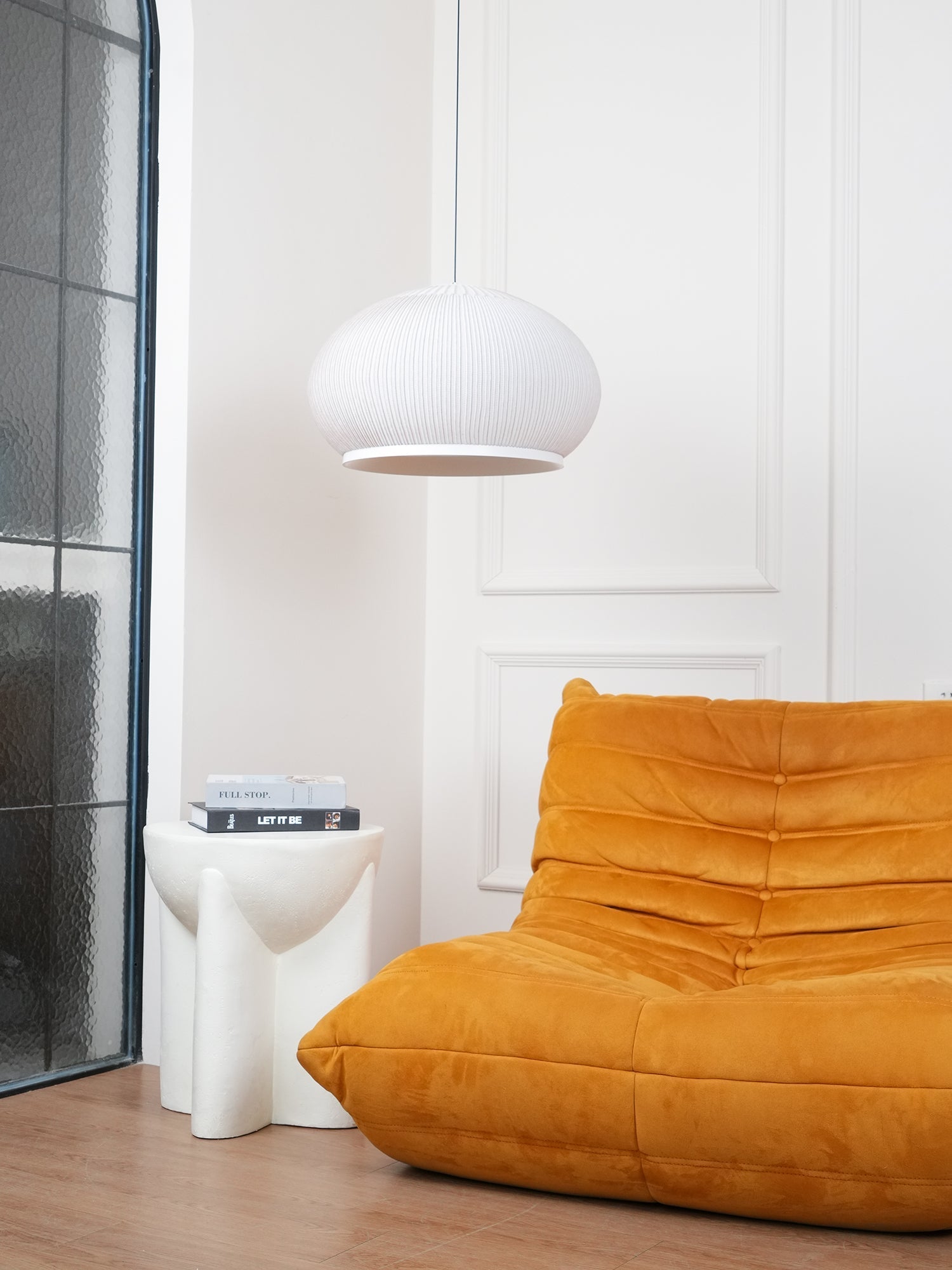 Blythe Minimalist Fabric Pendant Light-Neutral Decor