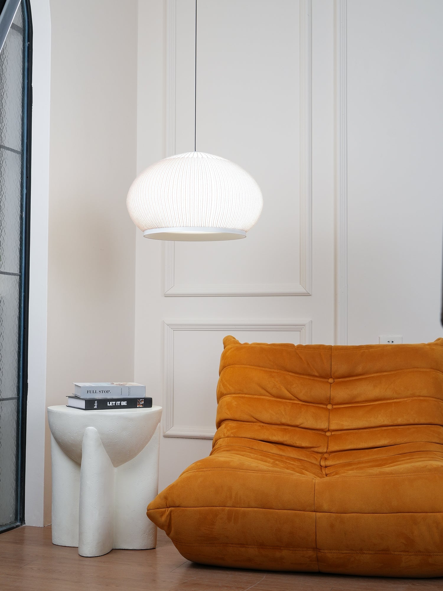 Blythe Minimalist Fabric Pendant Light-Neutral Decor