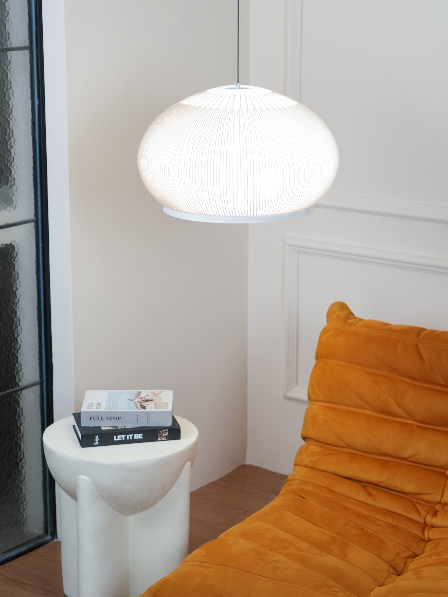 Blythe Minimalist Fabric Pendant Light-Neutral Decor