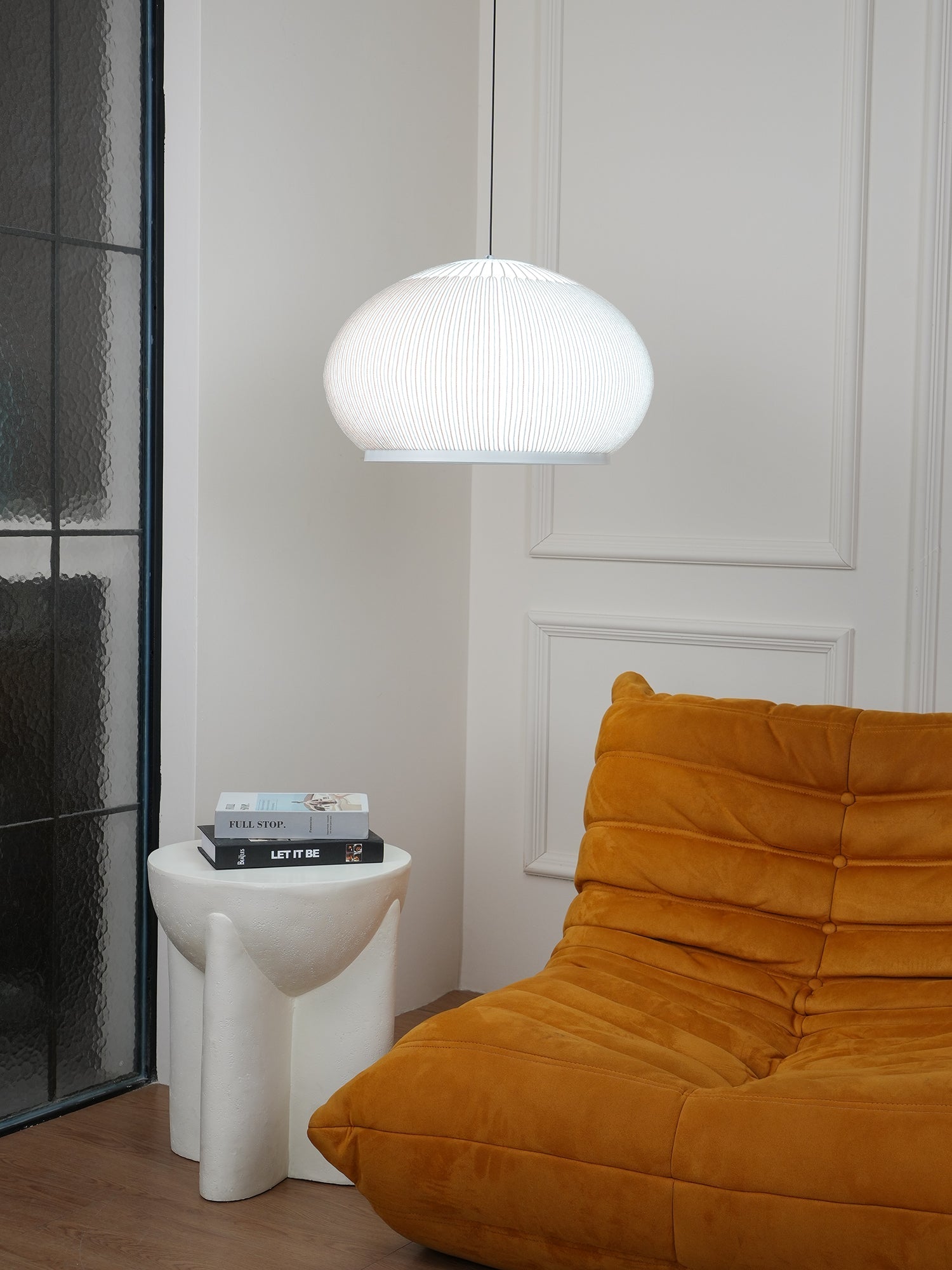 Blythe Minimalist Fabric Pendant Light-Neutral Decor