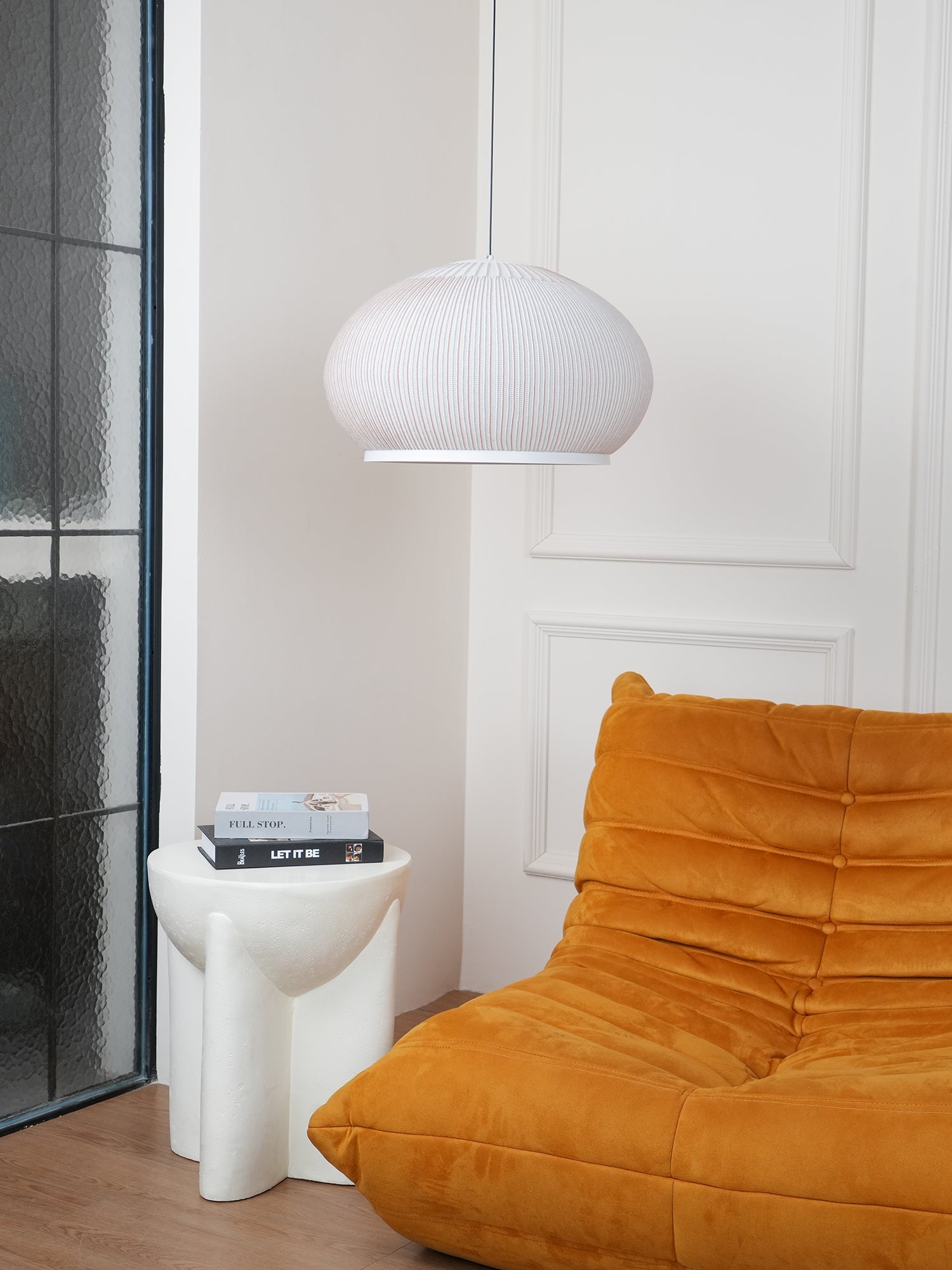 Blythe Minimalist Fabric Pendant Light-Neutral Decor