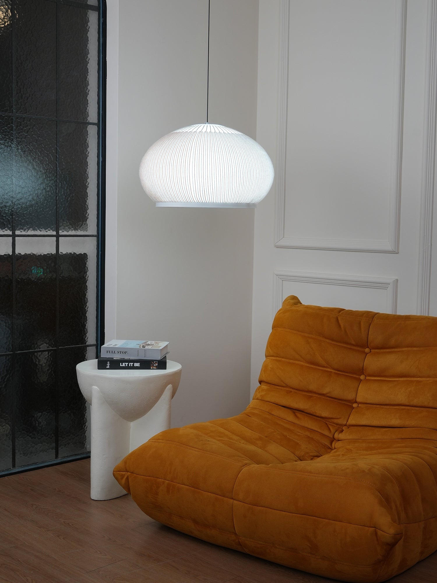 Blythe Minimalist Fabric Pendant Light-Neutral Decor