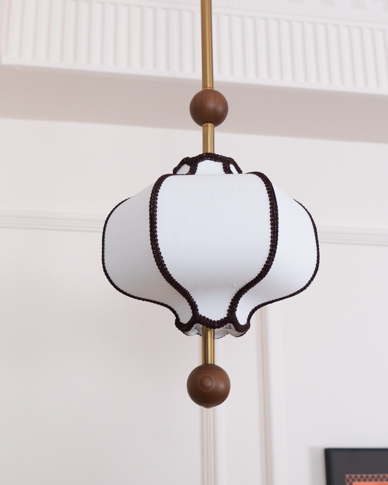 Lustra Pendant Light Lantern Fabric for Living Room-Neutral Decor